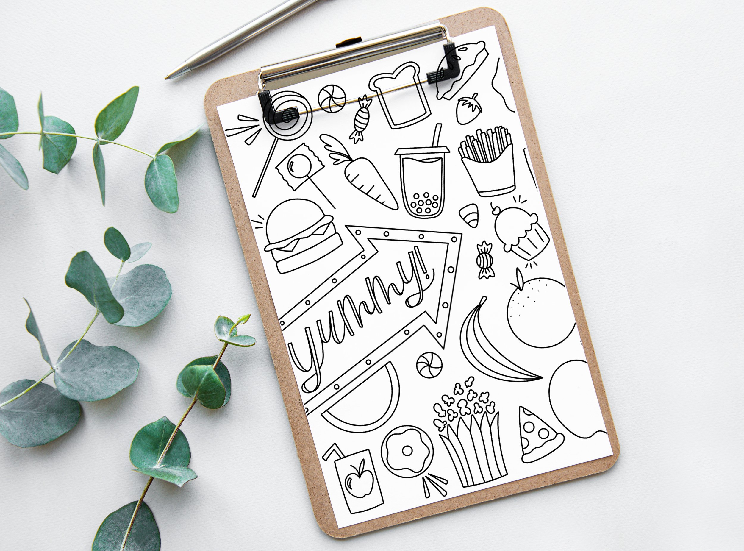 Printable Coloring Pages | Food Theme