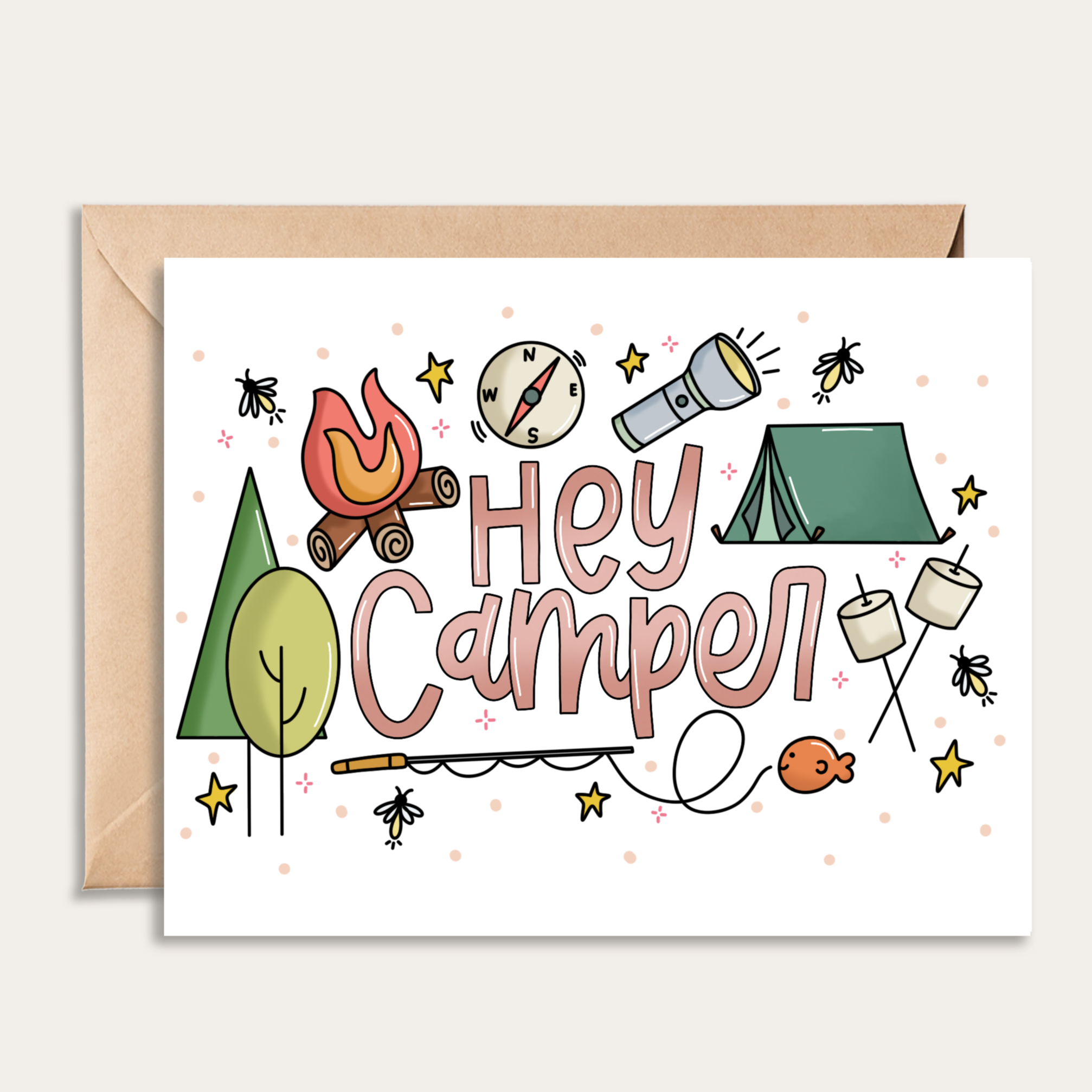 Hey Camper Doodle Card