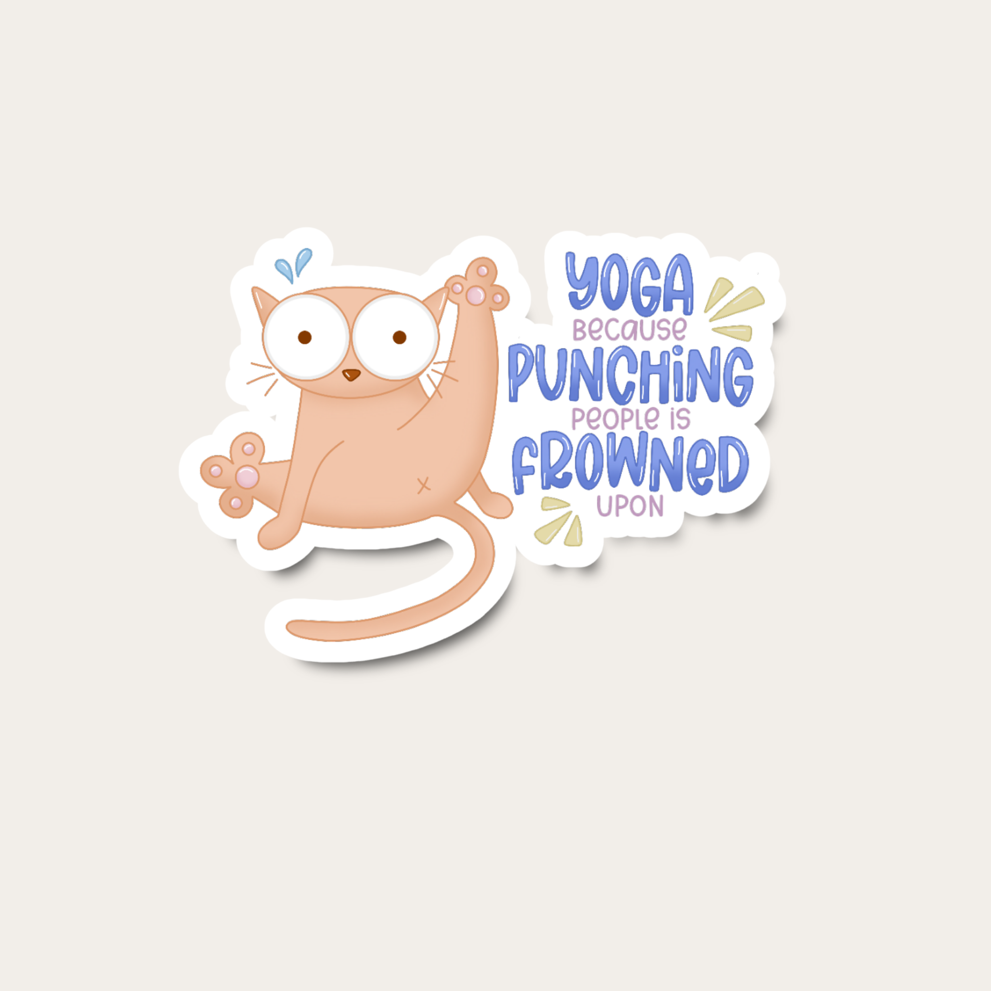 Yoga Humor Cat Sticker