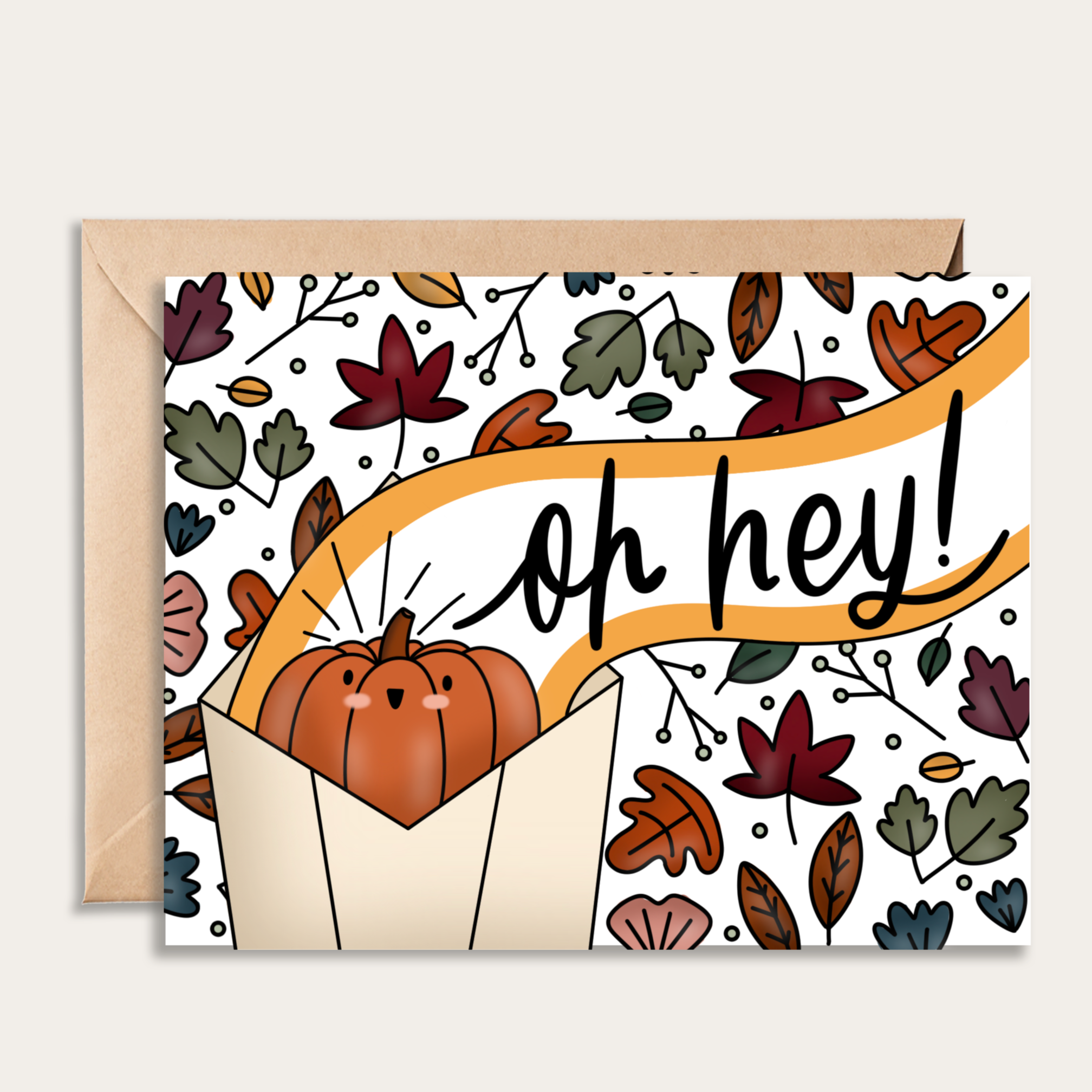 Oh Hey Fall Leaves Card