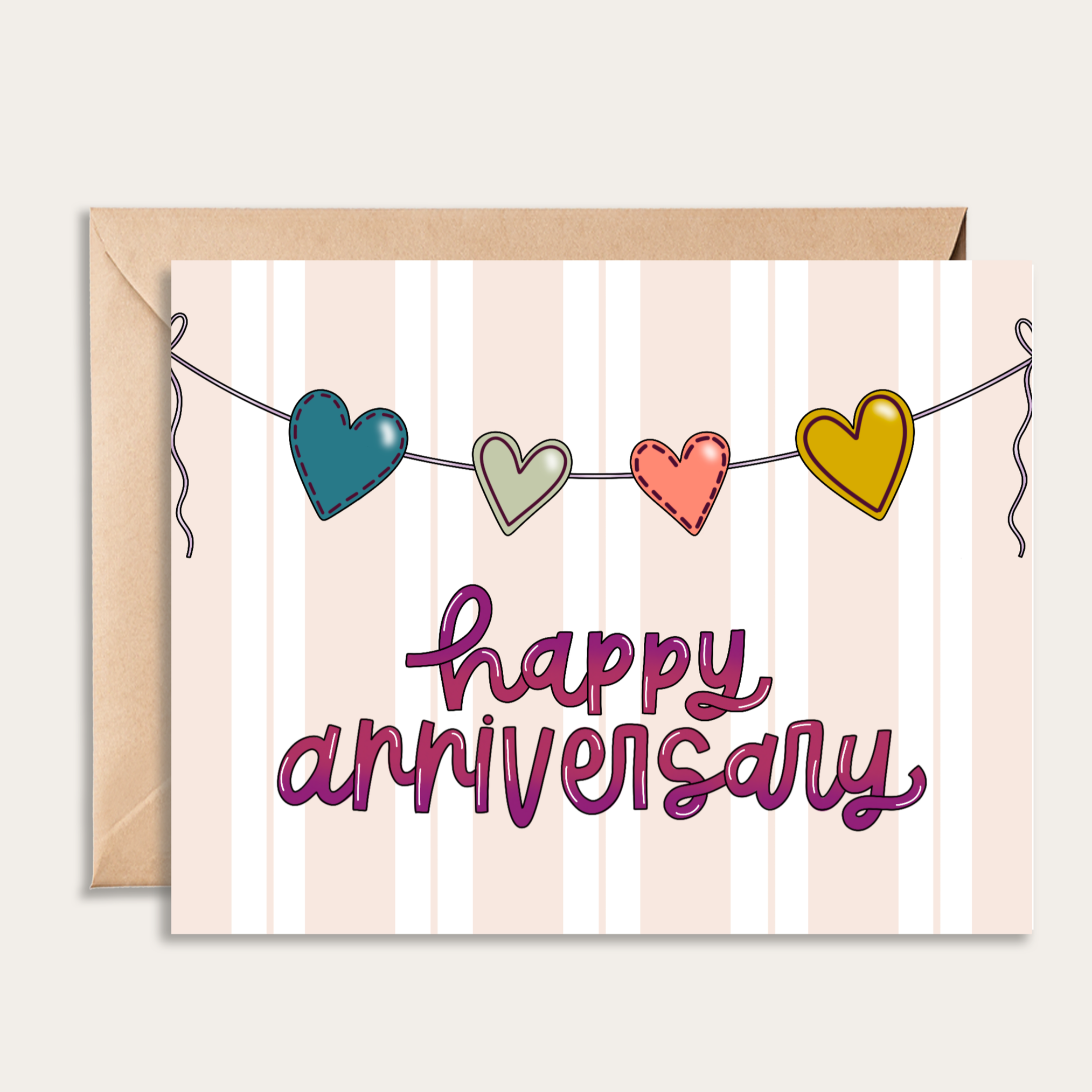 Anniversary Heart Banner Card