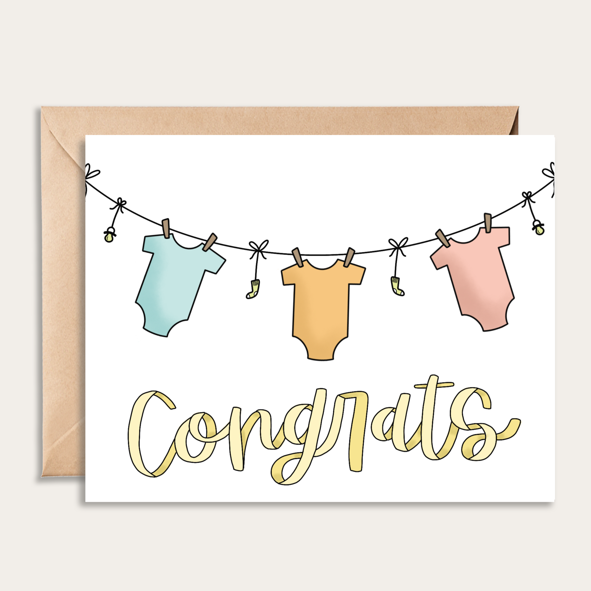 Congrats Baby Clothes Card