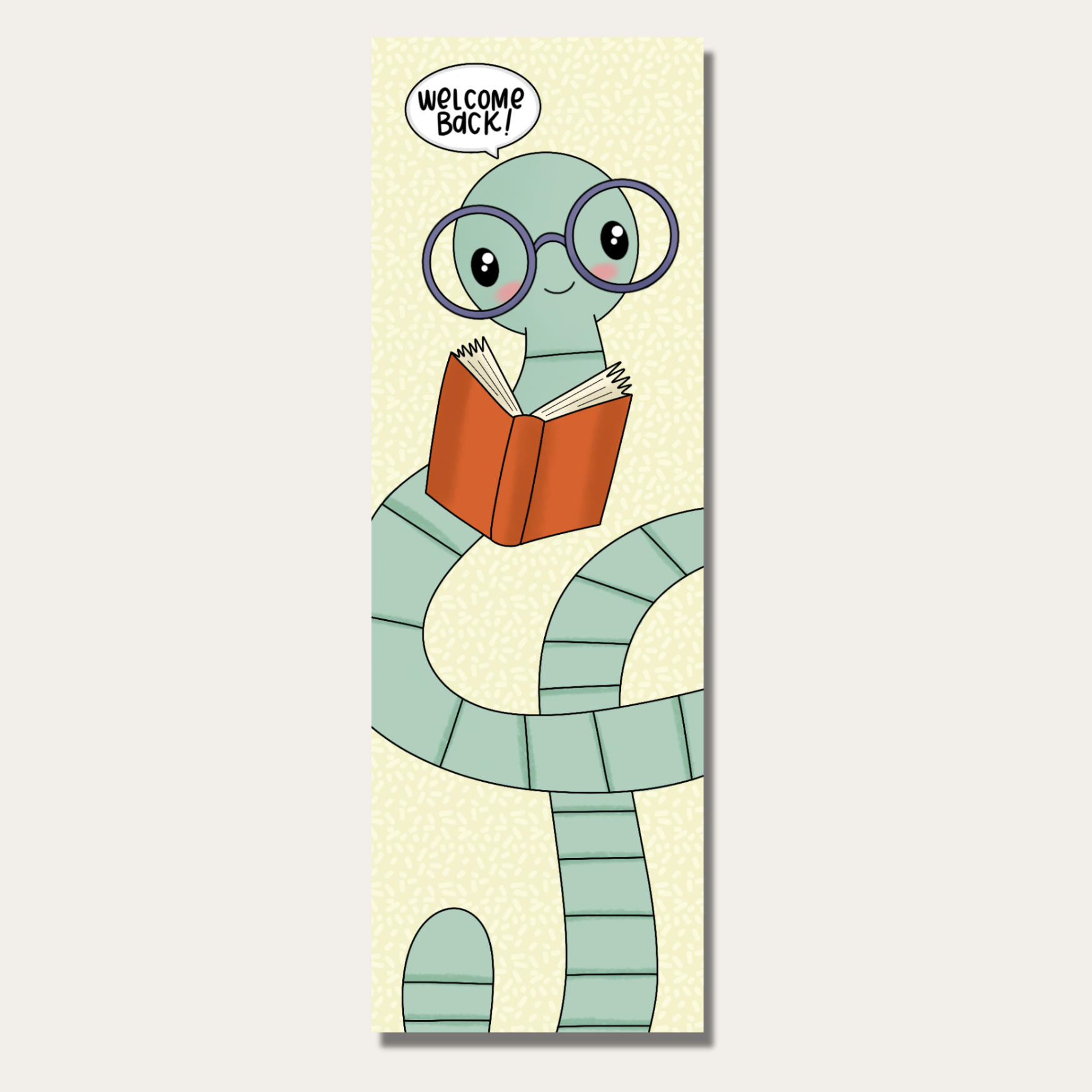 Welcome Back Bookworm Bookmark