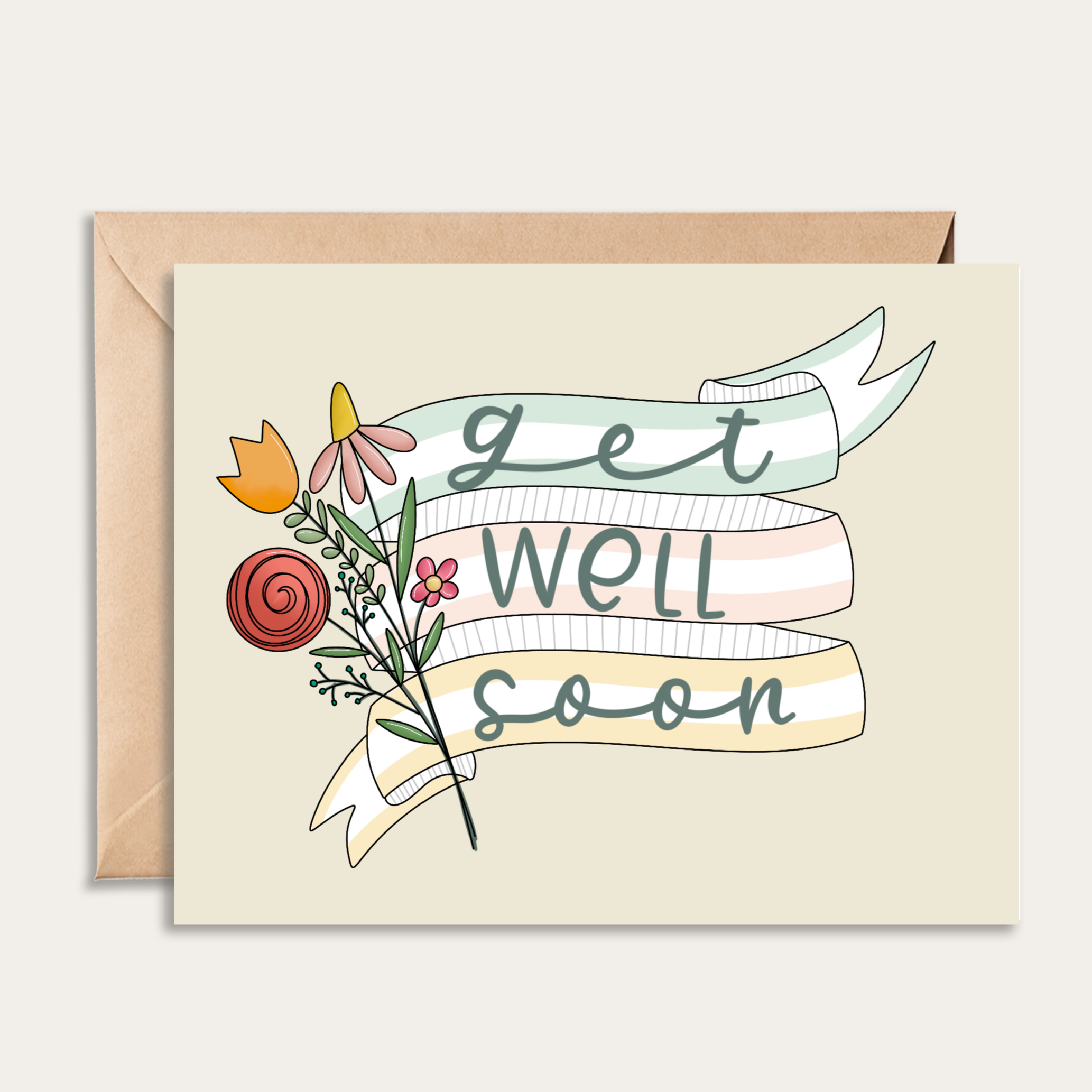 Get Well Soon Flower Card