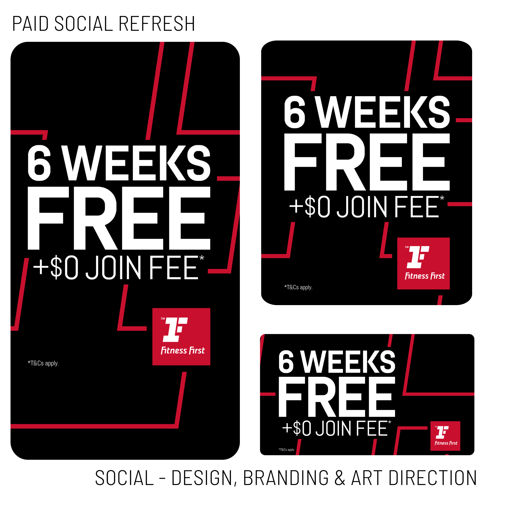 Promotional poster for Fitness First gym offering 6 weeks free membership and no join fee.