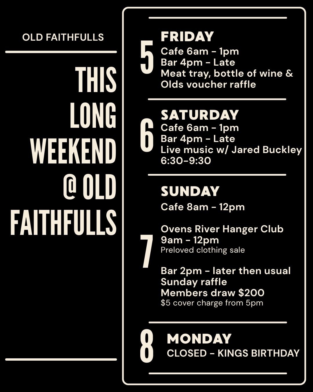 While palace officials continue to encourage &ldquo;formal engagements&rdquo;, this King&rsquo;s Birthday Long Weekend we&rsquo;ll be celebrating local wine, cold beer, great food, a jolly good time and zero palace protocol. 

👑 Guaranteed: Royal le