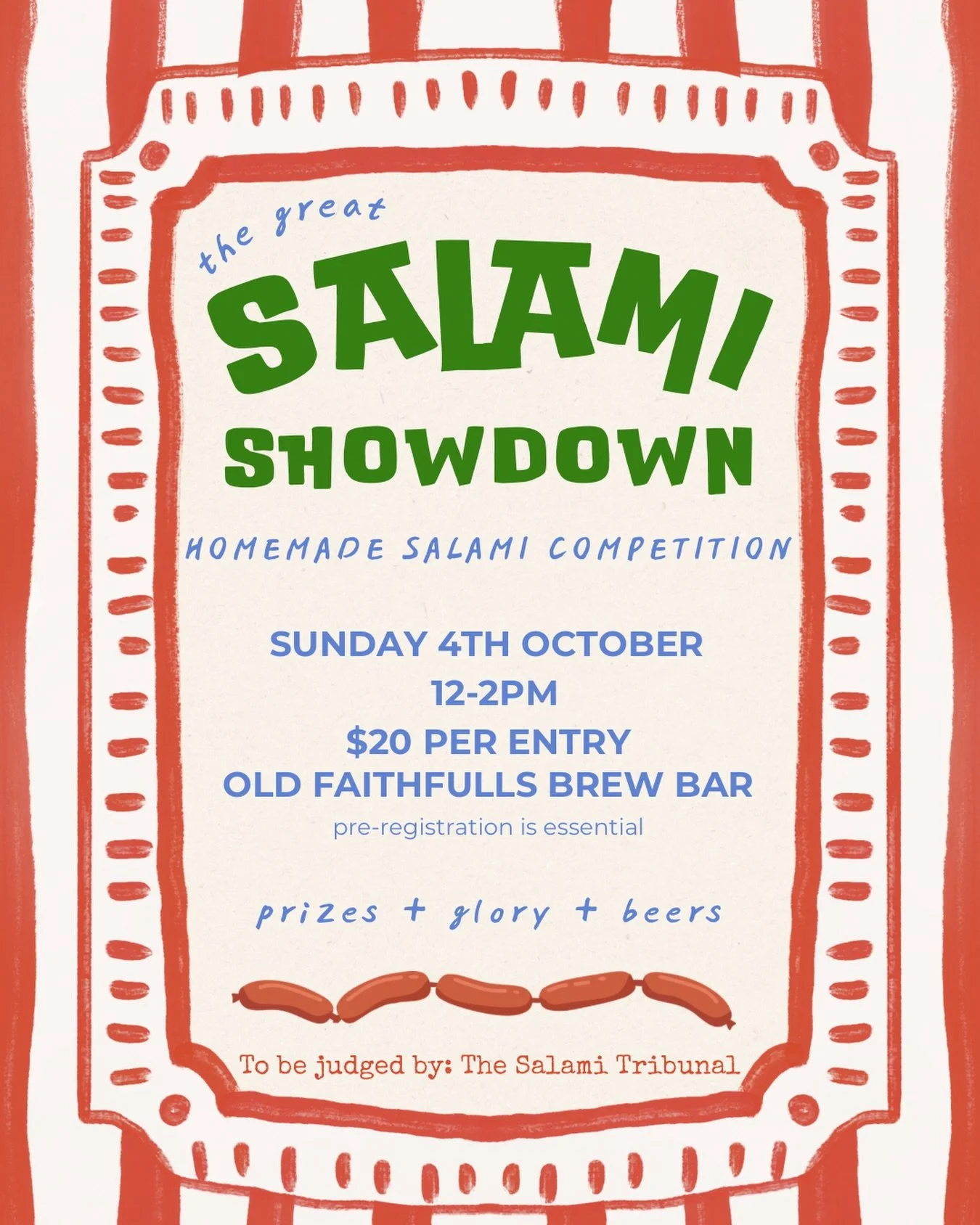 Who will be crowned the inaugural SUPREME BEING OF SALAMI? 

Think your homemade creation is the best in town? Then it&rsquo;s time to prove it! And we&rsquo;ve assembled a panel of suitably serious judges to make the final call. 

Entries are open t