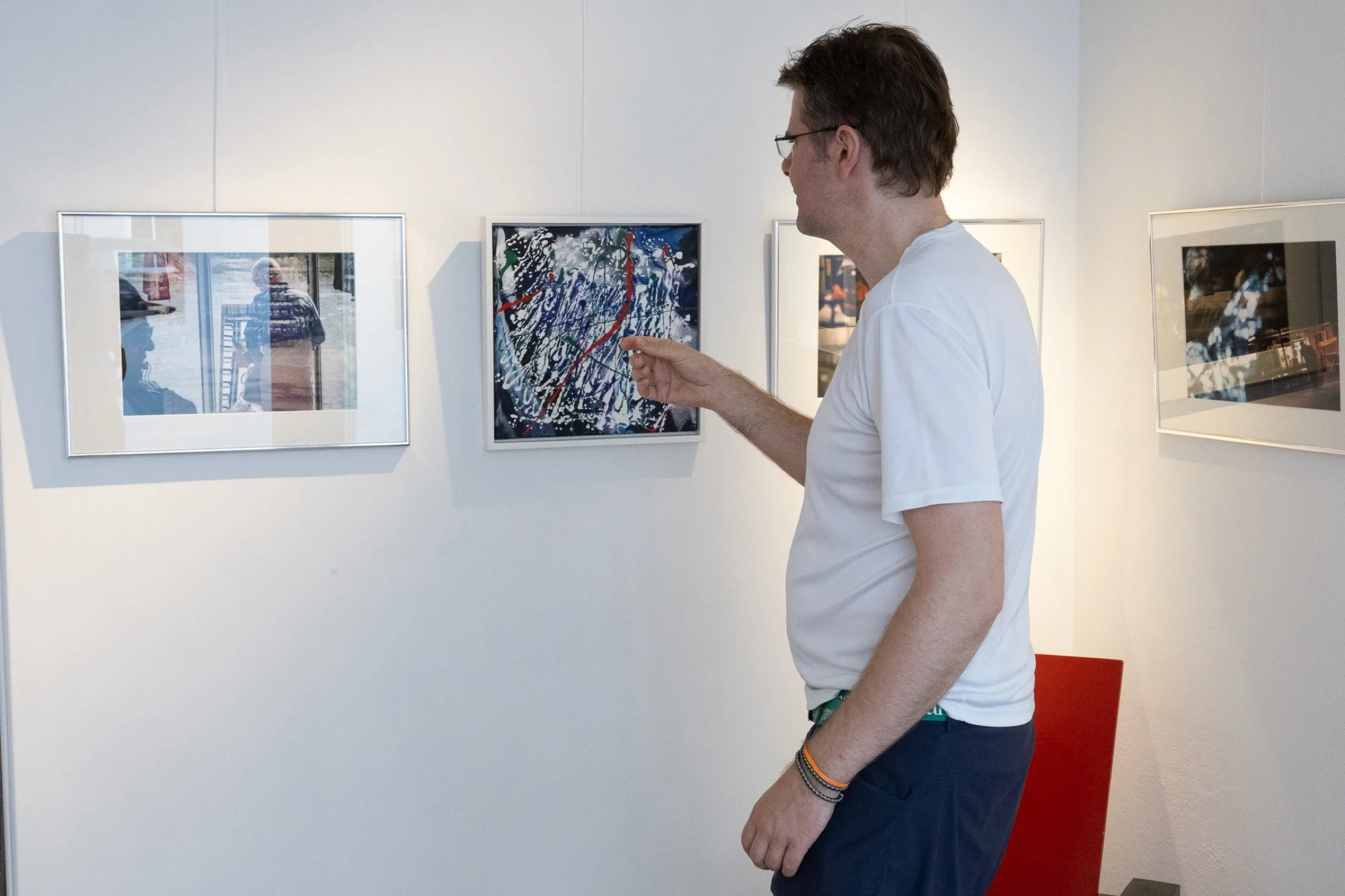 Alexander Tiffert discussing the works