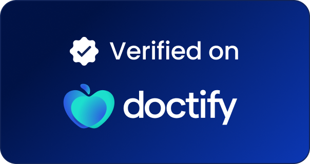 Verified on Doctify badge on a blue background.