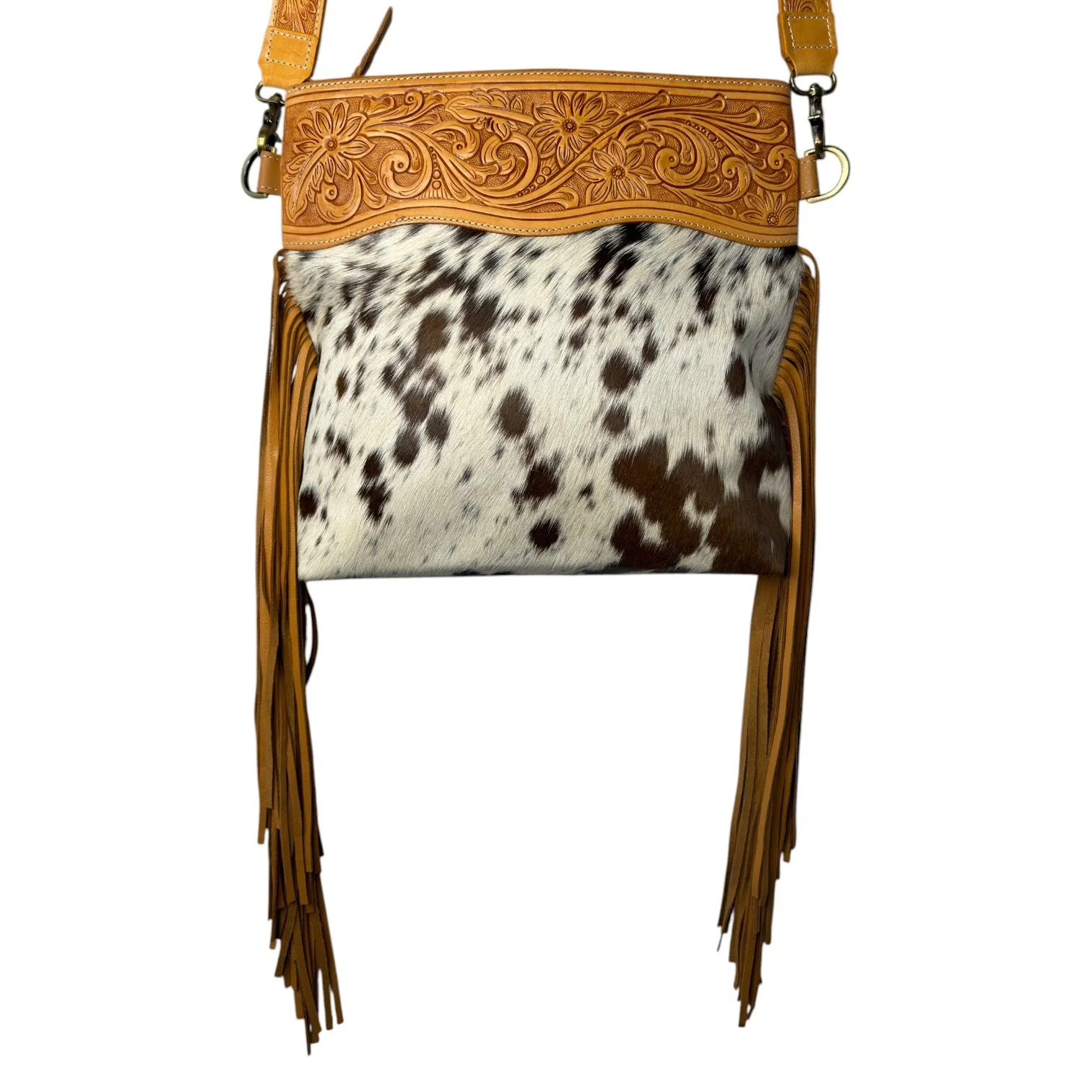 Tooled Leather Crossbody Bag Tan