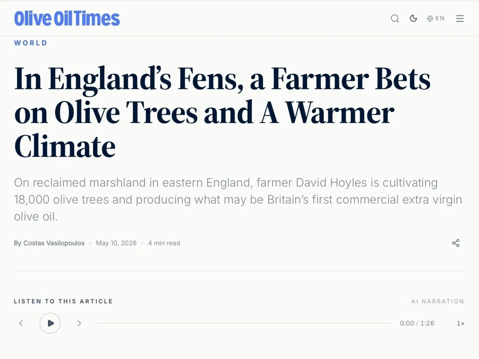 Olive Oil Times; 10th May 2026 