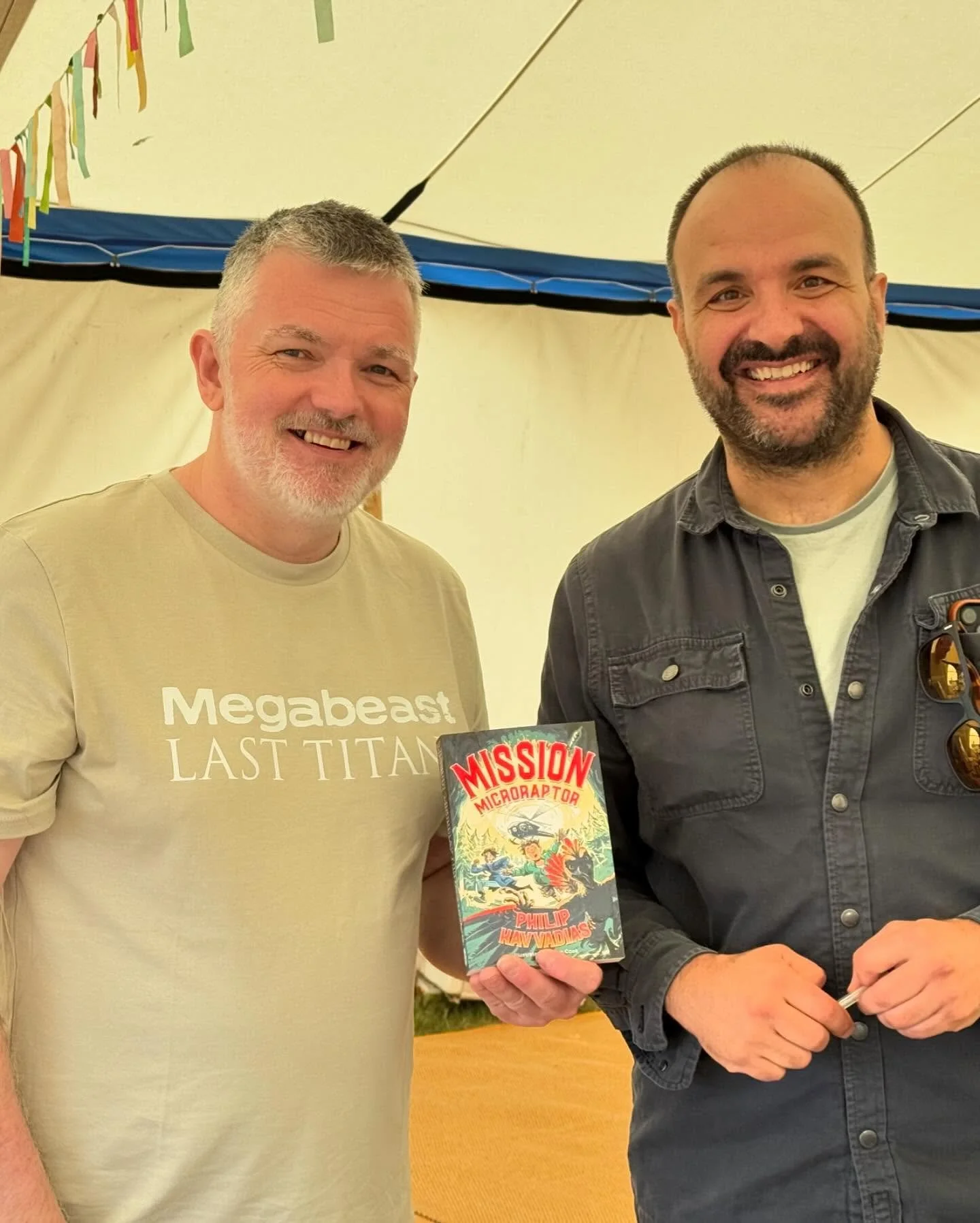 WIN a signed copy of Mission Microraptor by @philipkavvadias - from when we got to meet up @wychwoodfestival. Comment for a chance to win, one will be picked at random from all our social media platforms. #win #megabeastgames #dinosaurs