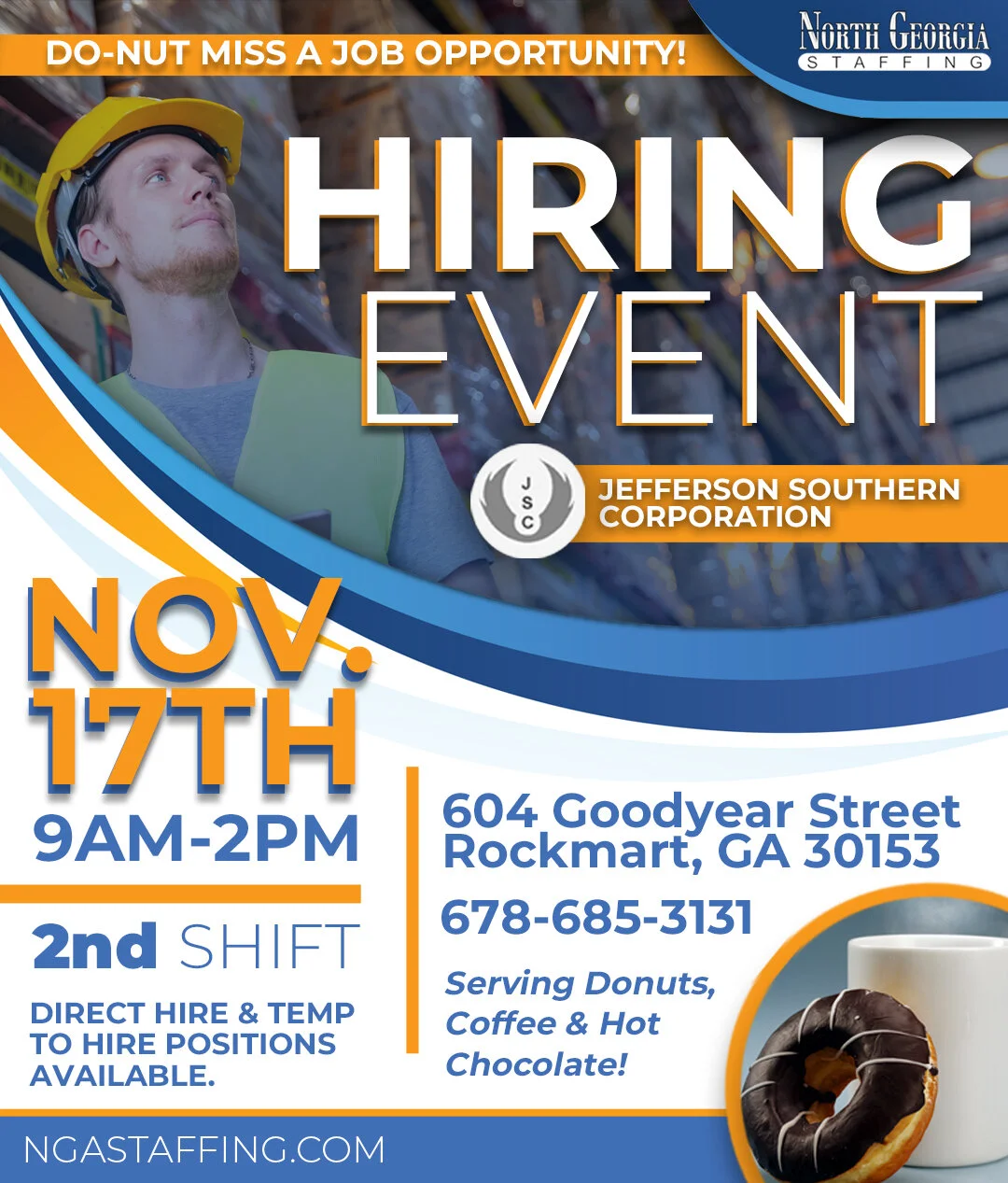 NGA STAFFING | ROCKMART GEORGIA | JEFFERSON SOUTHERN HIRING EVENT