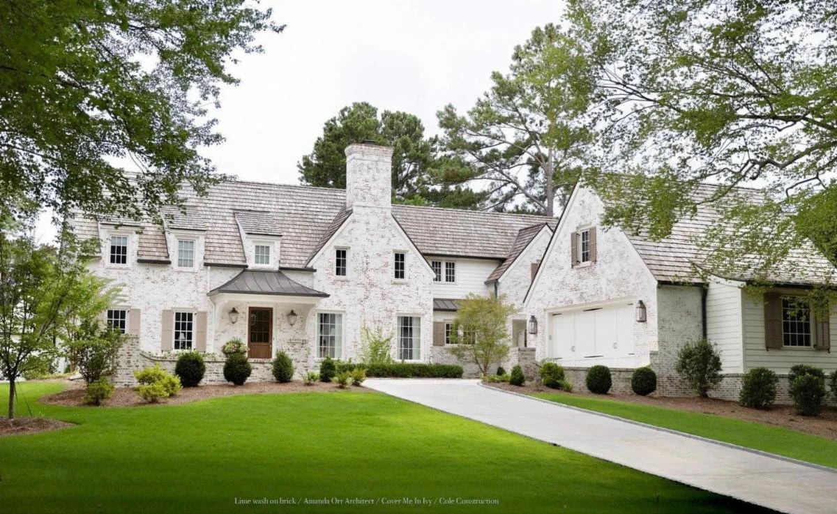 Lime wash exterior. Amanda Orr Architect, Cole Construction, Cover Me In Ivy, Emily Followill Photography