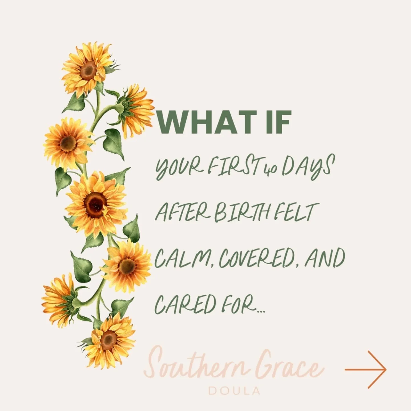🤔What If...

What if your first 40 days after birth felt calm, covered, and cared for?

The first 6 weeks after birth are sacred. Many cultures call it a &quot;lying in&quot; or 40-day sit-in. A season to rest, heal, and bond while your village wrap