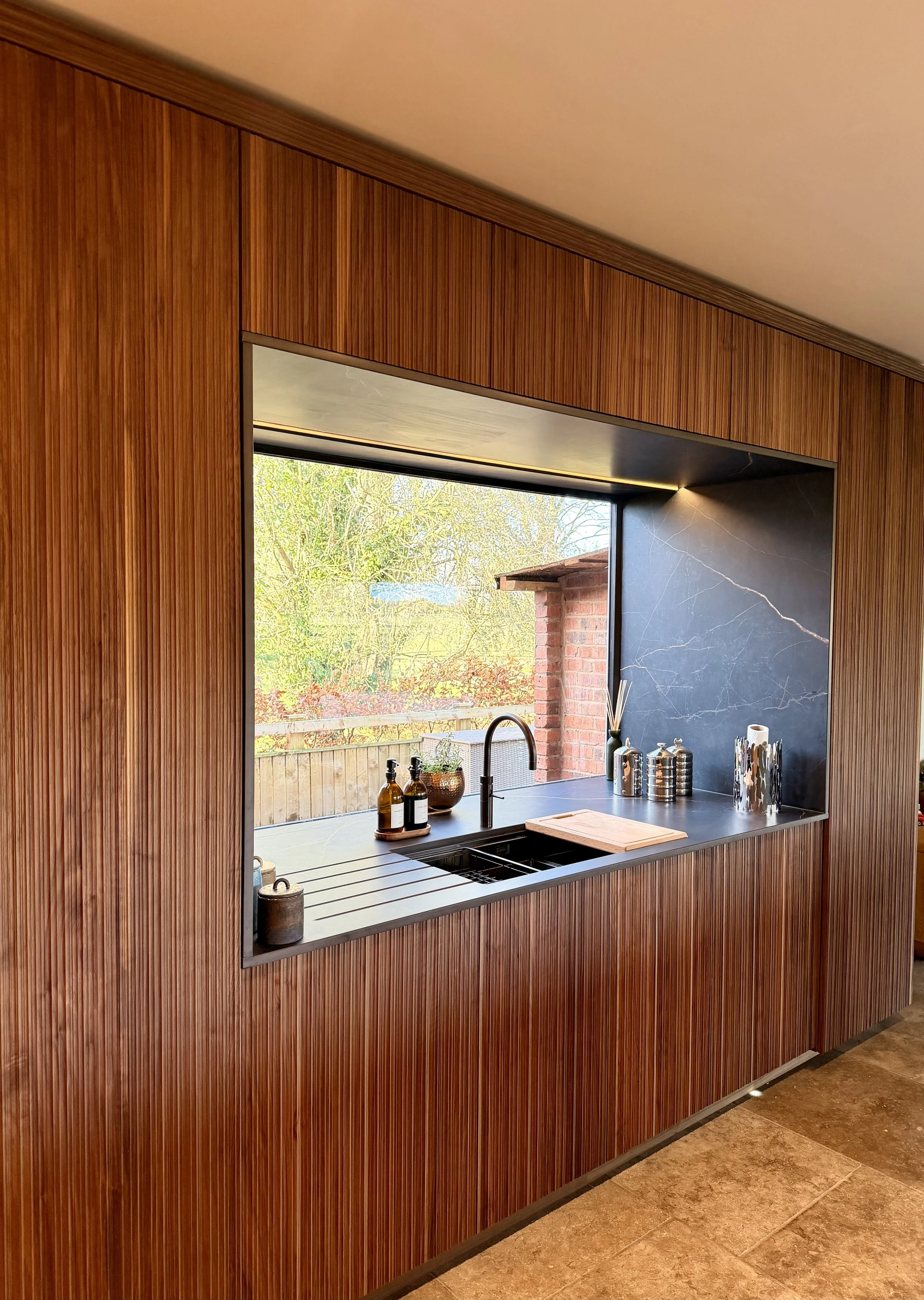 Walnut Textured Sink Run
