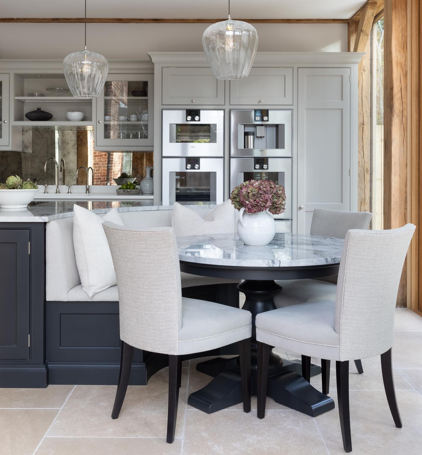 An informal kitchen table with sweeping views out across the garden beyond&hellip; the perfect spot for a cup of coffee, a relaxed family breakfast or a quiet dinner for two. 

As part of our process we spend a great deal of time with each of our cli