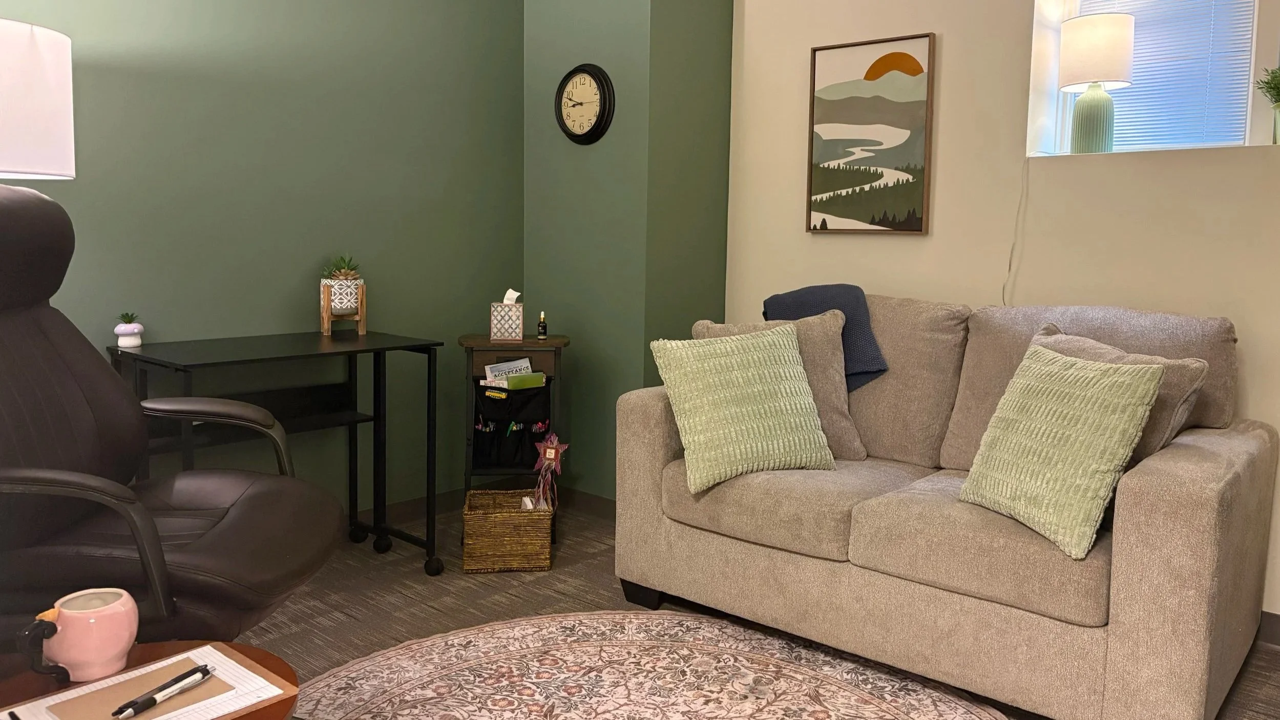 “Young adult therapy office at Thrive Counseling for Healing and Connection in Fredericksburg, Virginia”