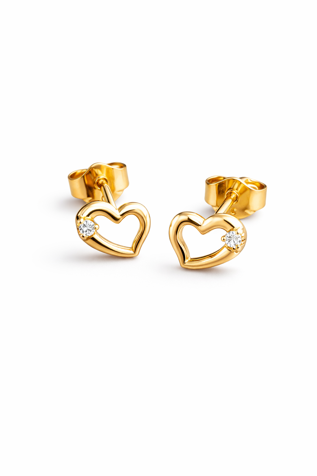Open Heart Stud Earrings – 18K Gold Filled