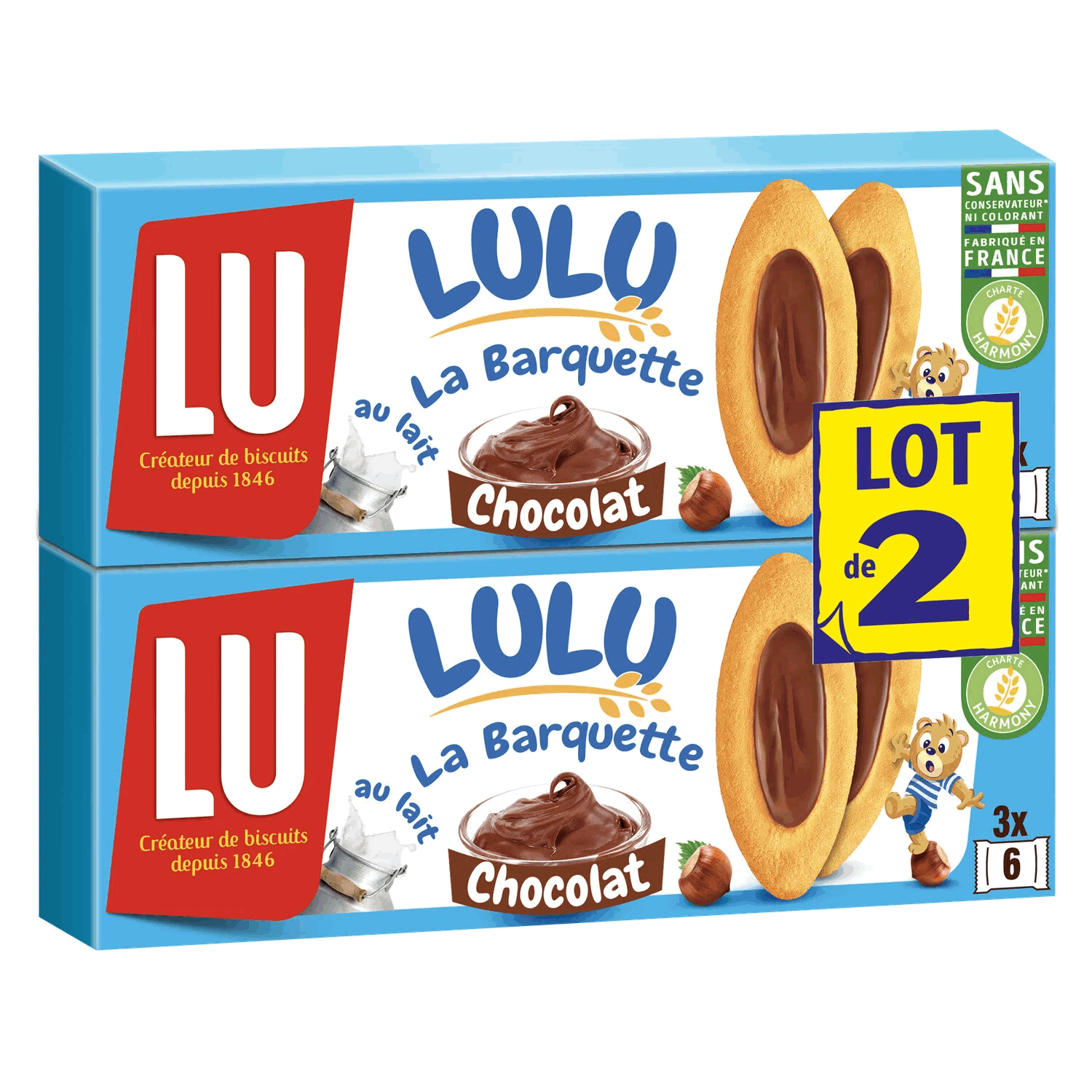 LU Barquette Chocolat lot de 2