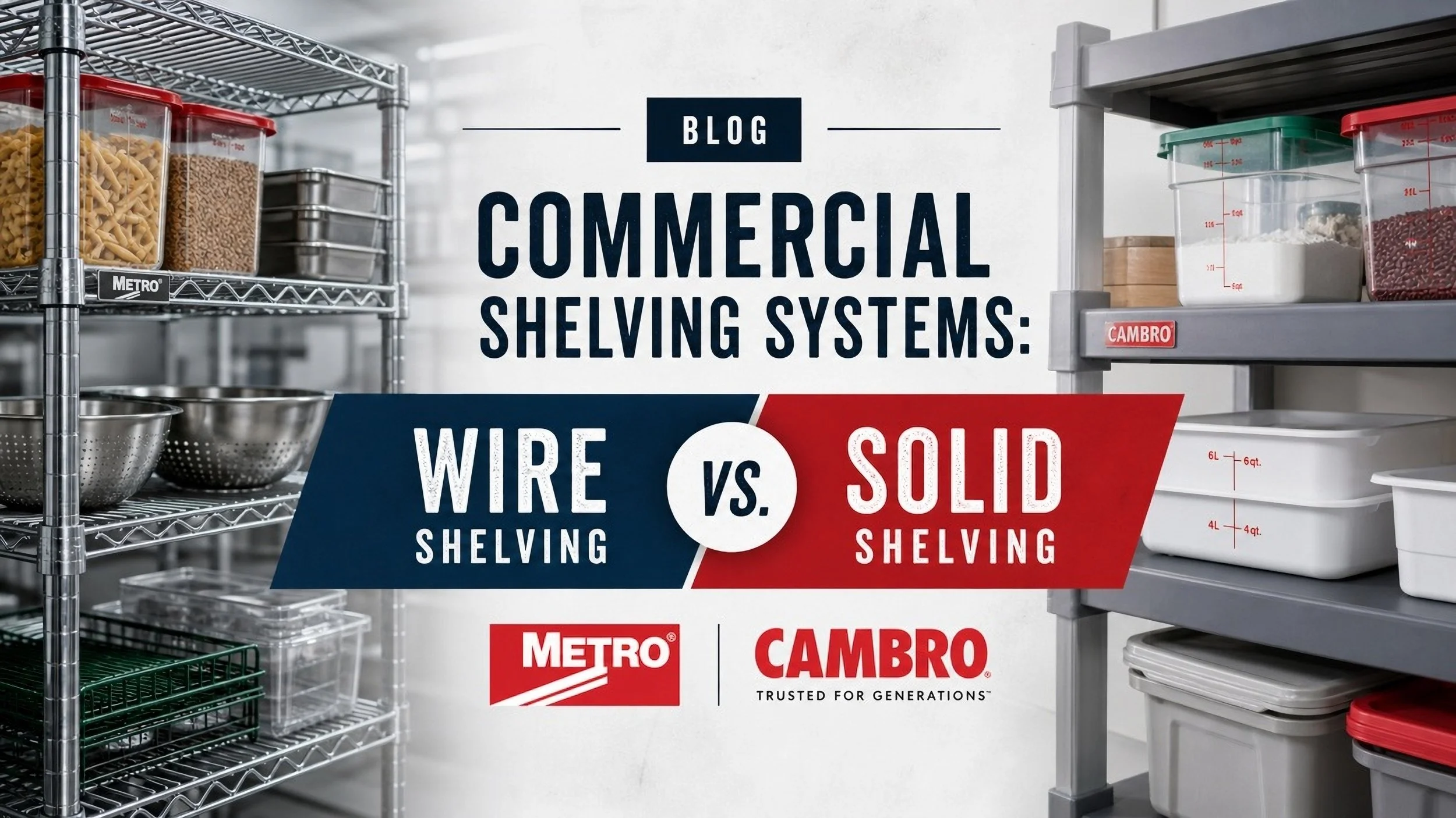Commercial Shelving Systems: Wire vs. Solid Shelving 