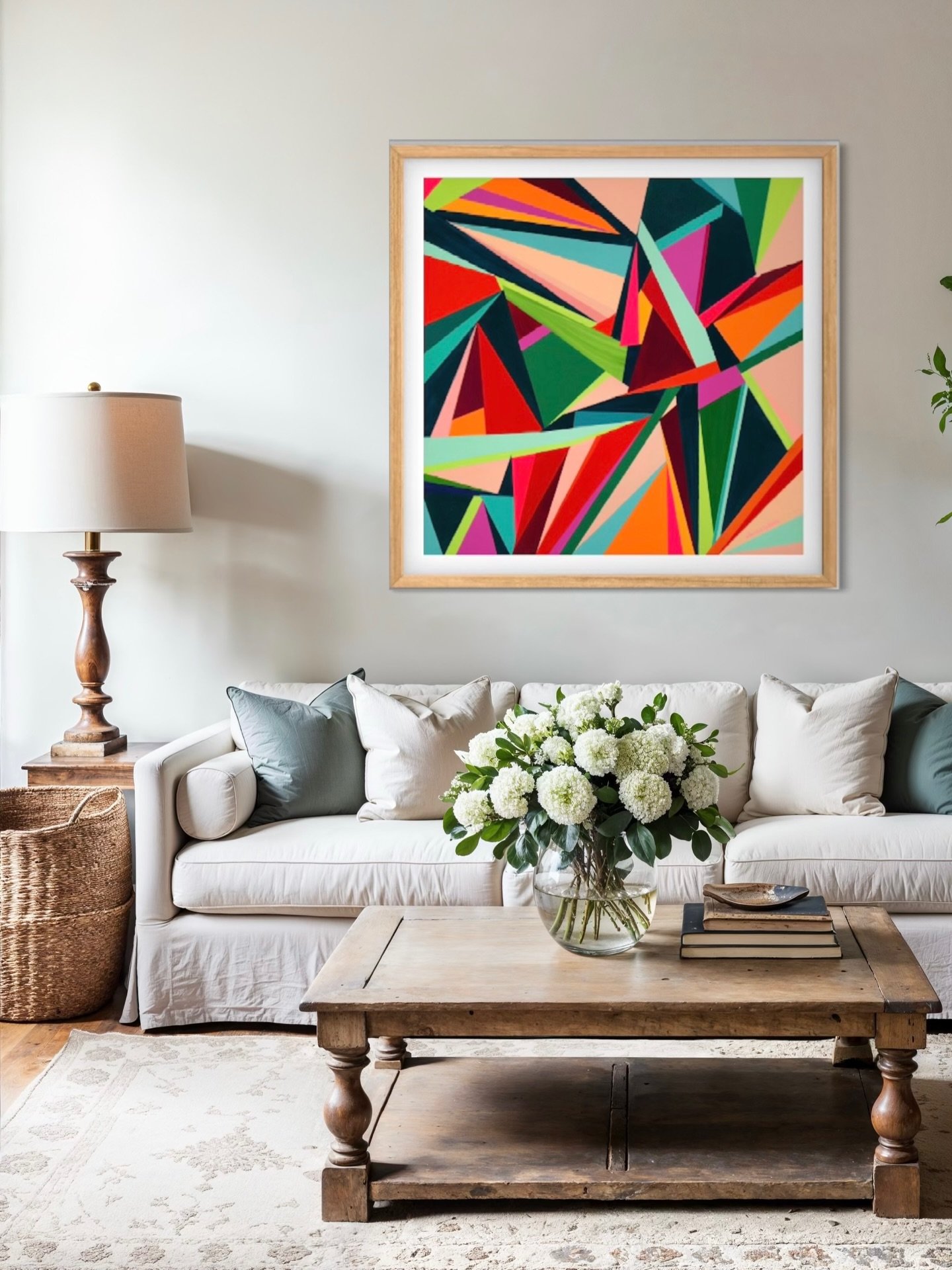 &ldquo;Totally Rad&rdquo; is totally versatile 💫🌷 she is 44&rdquo; framed and ready for her new space. Thank you @kaffeehaus_tx for showing her off for now 🪩🩷 Link in bio

#christapeytonart #totallyrad #texasartists