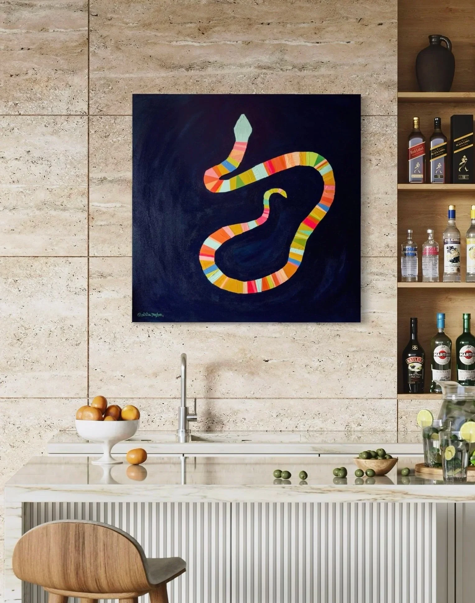 Lone Star Rattler | 36" x 36" x 2"