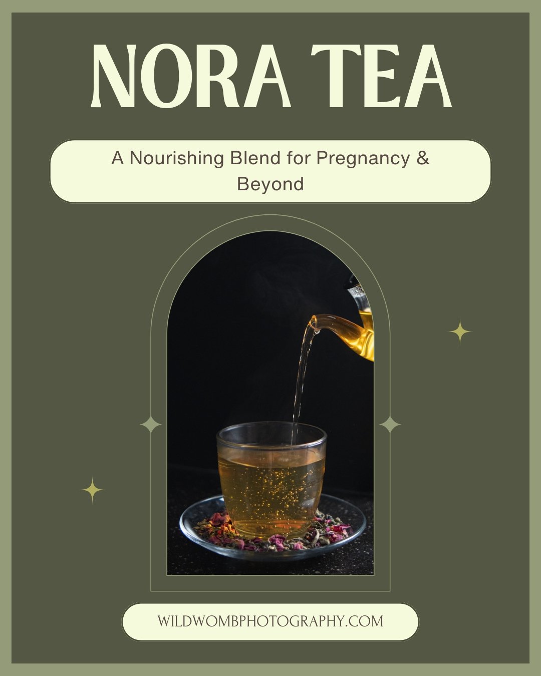 NORA tea is an herbal blend that many families enjoy during pregnancy and postpartum. The name comes from its four ingredients: nettle, oatstraw, red raspberry leaf, and alfalfa. Each herb brings its own kind of support.

Nettle is often used for its