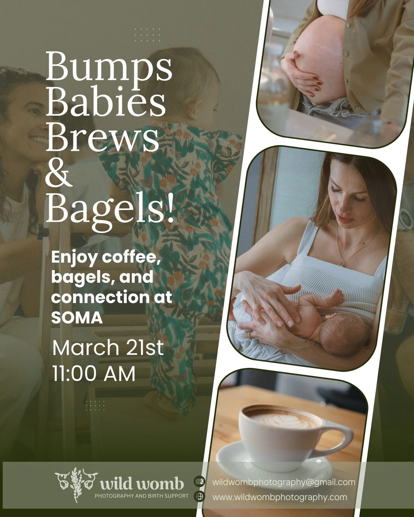 Bumps, Babies, Brews &amp; Bagels!

Join us for a relaxed morning with other local moms and little ones. Whether you&rsquo;re pregnant, have a newborn, or are chasing a toddler around these days, this is a space to slow down, sip something warm, and 
