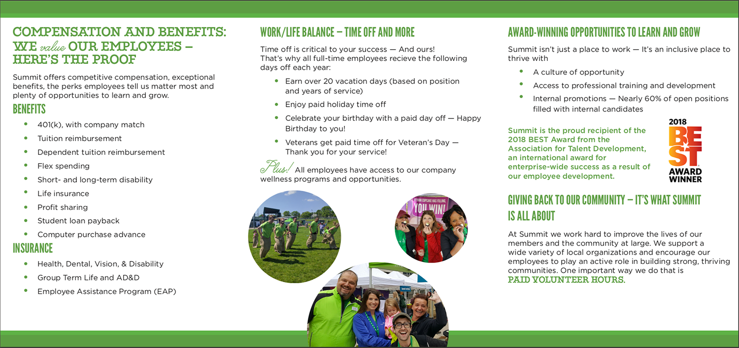 Trifold brochure for events and for new members