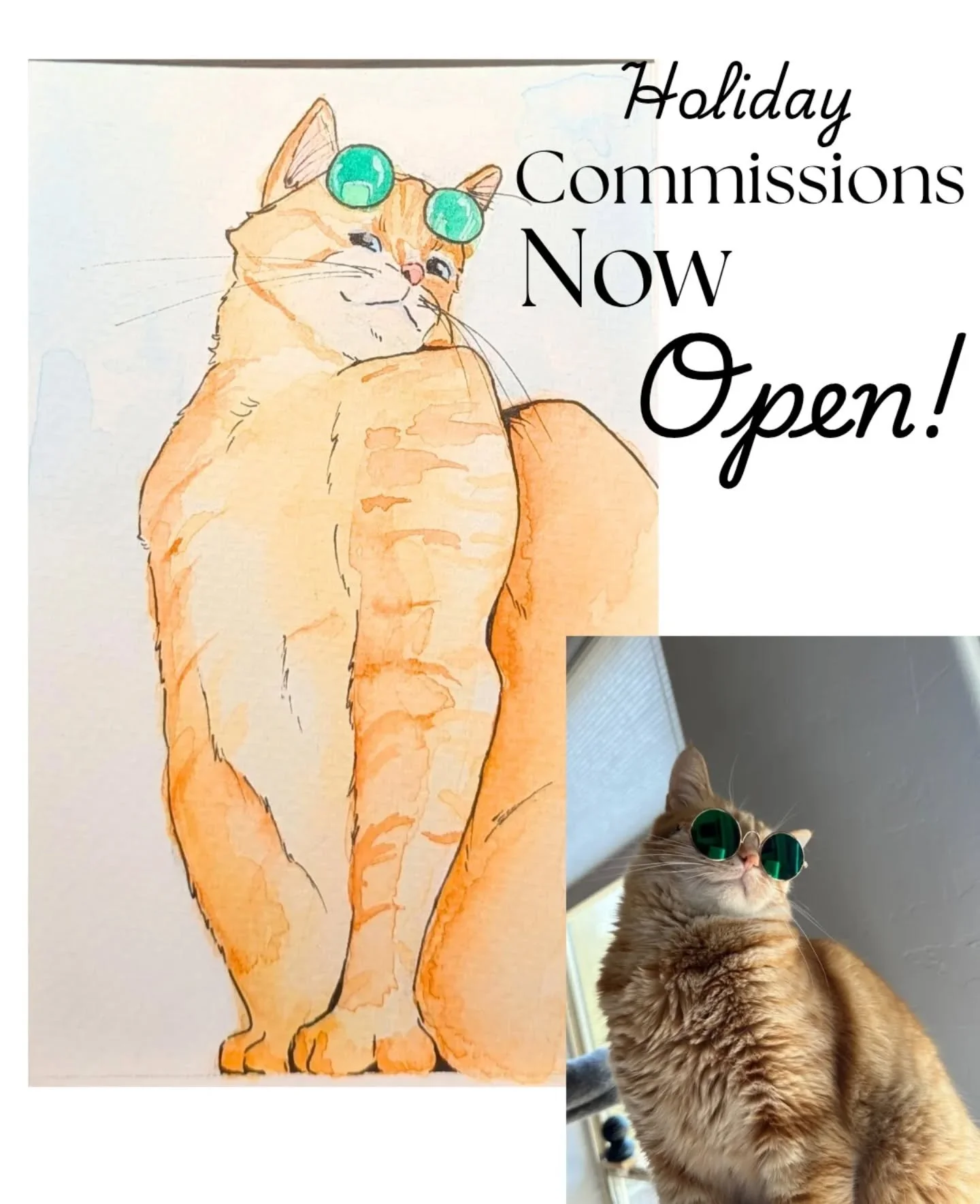 Holiday Commissions are now OPEN! Still looking for that perfect gift! Pet portraits make one-of-a-kind gifts. Get the pet-lover in your life a gift they'll cherish. All pets are welcome! 🐈🐕🦜
Slots fill up quickly, sign up on my website--&gt; link