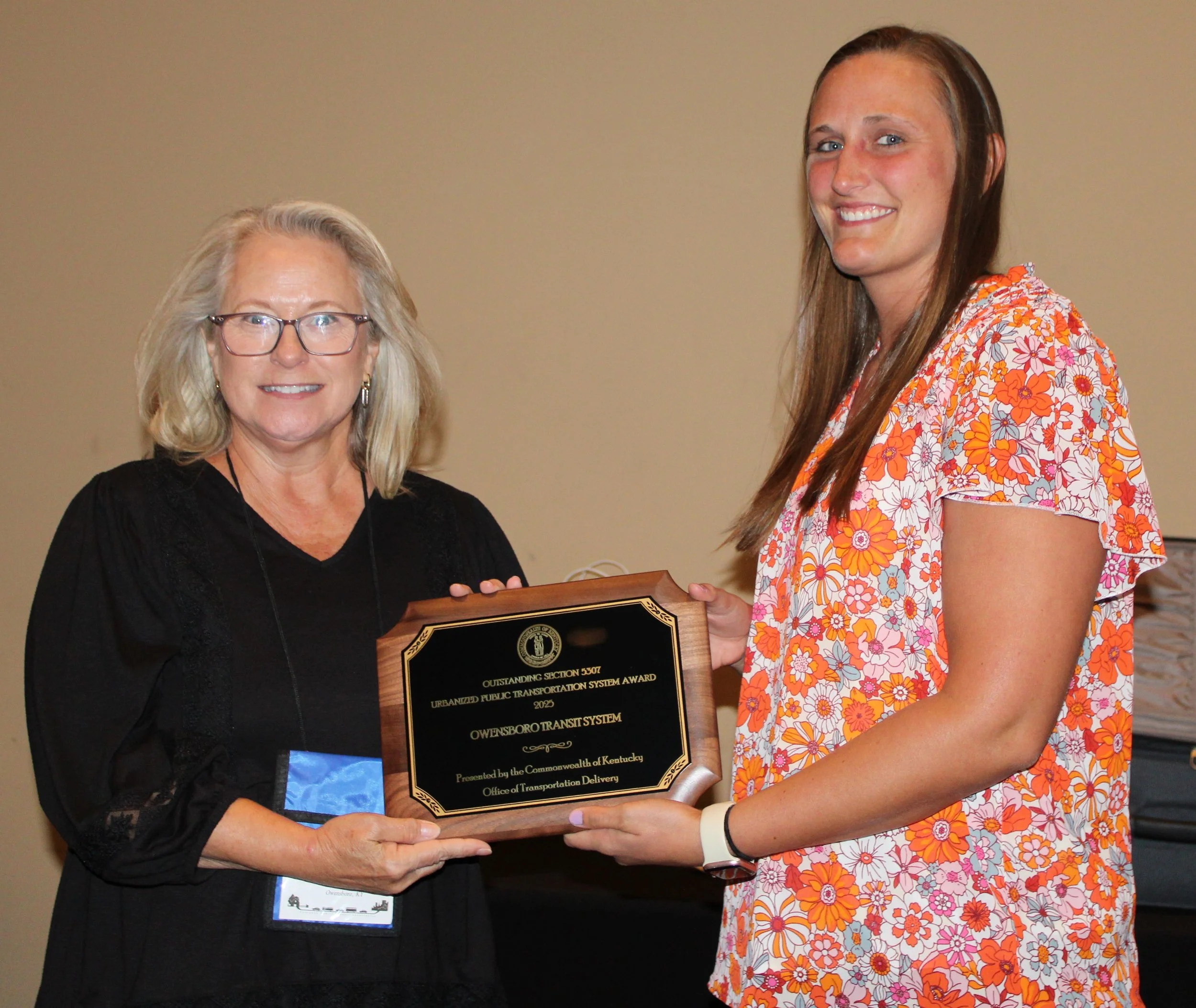 OUTSTANDING SECTION 5307 URBANIZED PUBLIC TRANSPORTATION SYSTEM AWARD  Owensboro Transit System