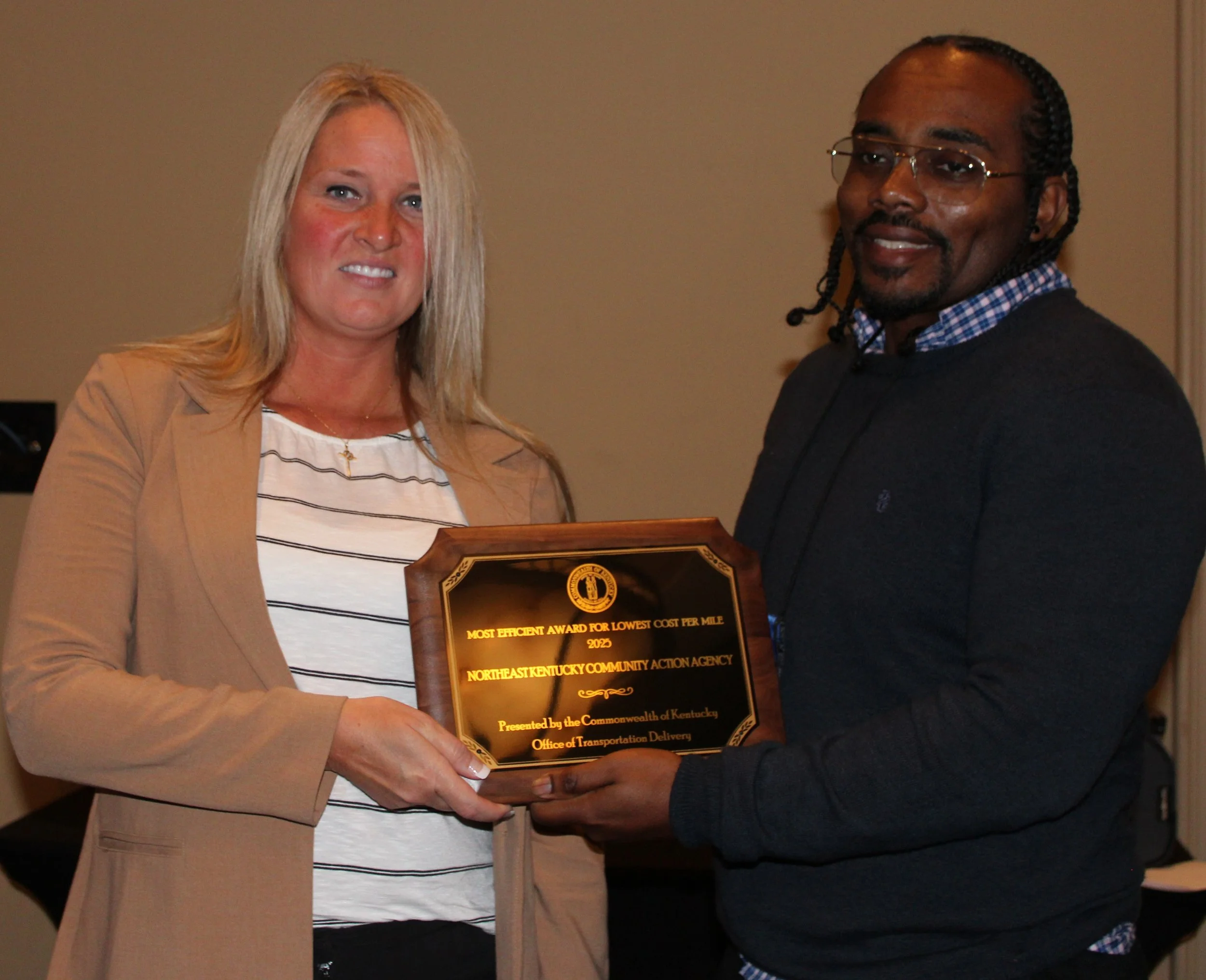 MOST EFFICIENT AWARD FOR LOWEST COST PER MILE  Northeast Kentucky Community Action Agency