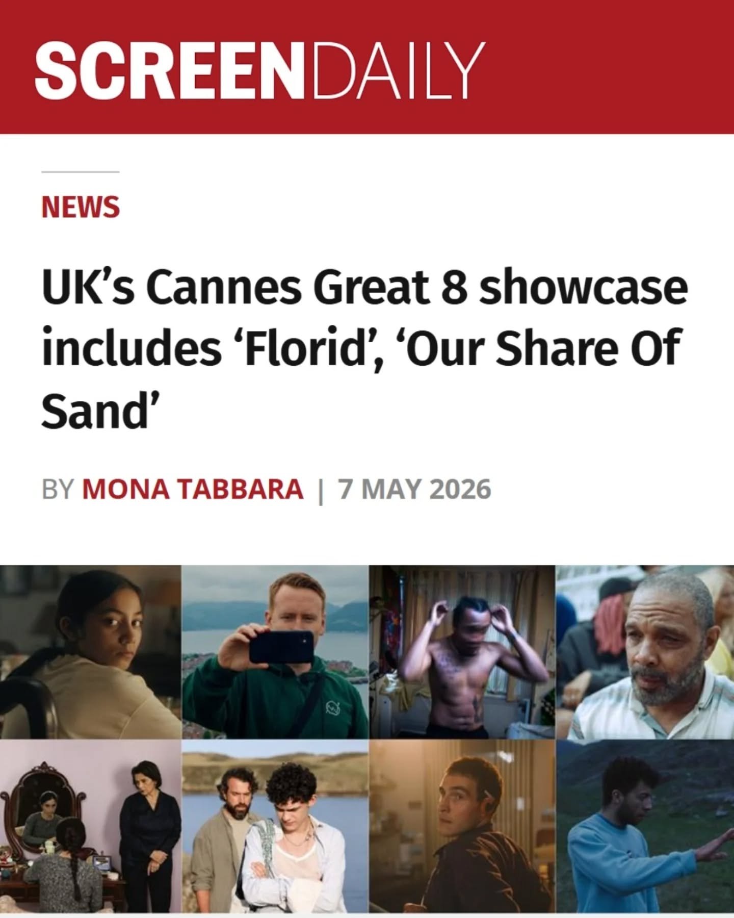 We&rsquo;re delighted to share that our newest film, DAUGHTER OF EDEN has been selected for the GREAT 8 Showcase 2026, revealed today ahead of the Cannes Film Festival next week.

Now in its ninth year, GREAT 8 is the BFI and British Council&rsquo;s 