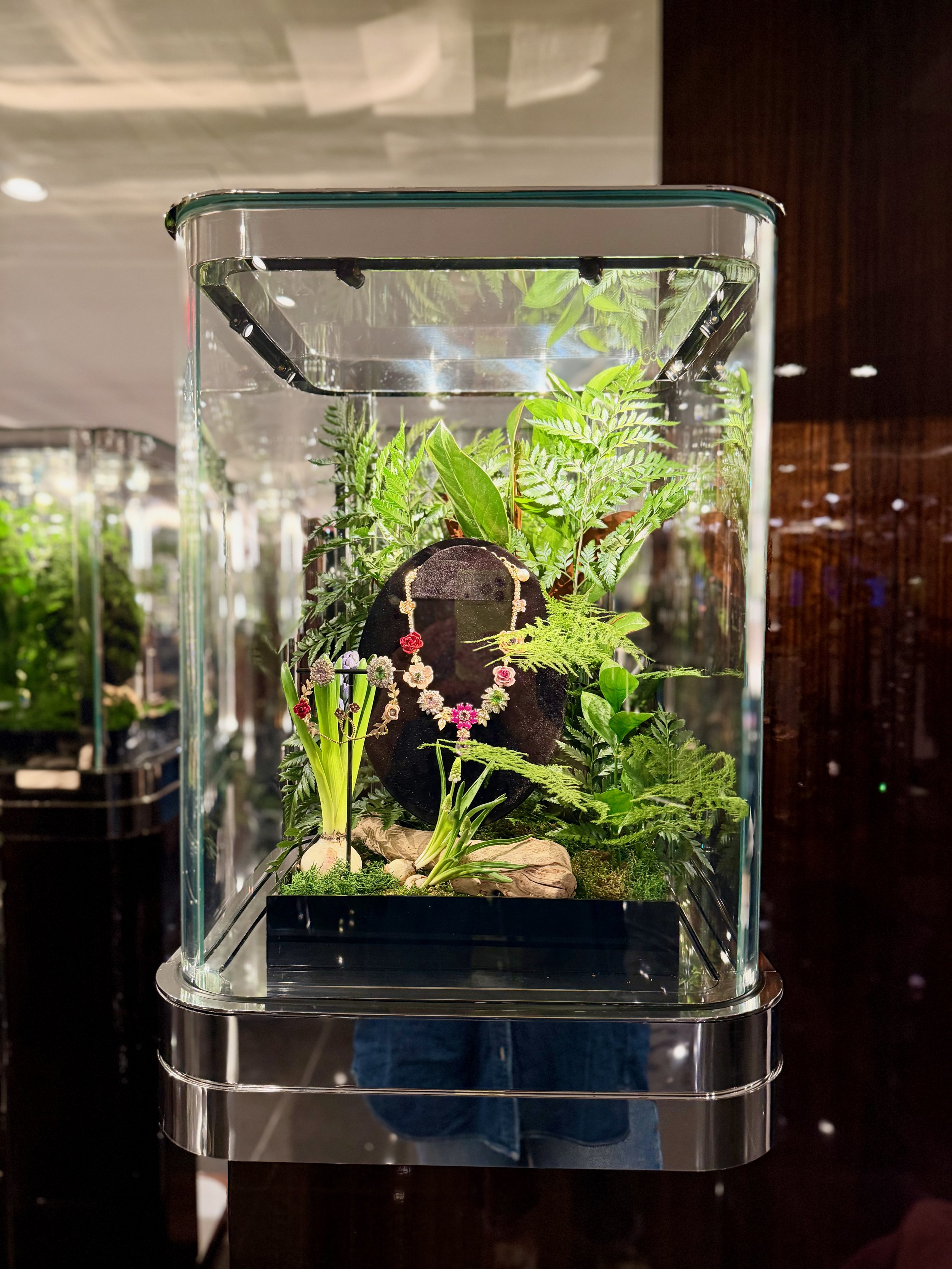 Real greenery installation for Dolce & Gabbana Jewelry at the Madison Avenue boutique in New York