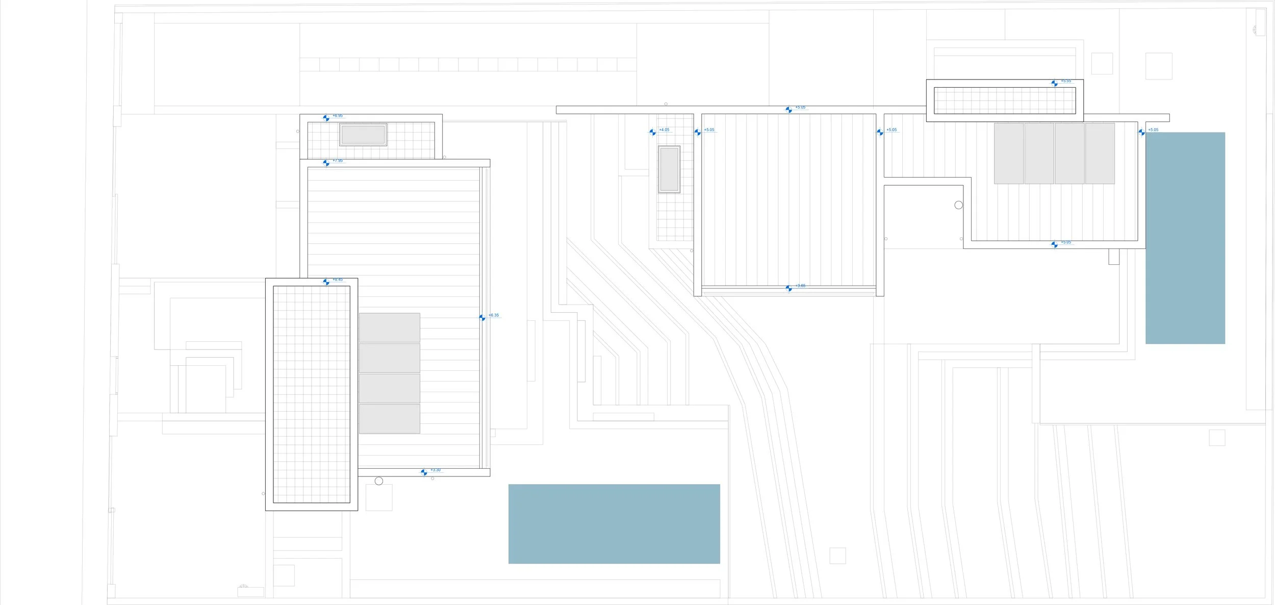 Site plan layout of Two of a Kind Residences in Neos Voutzas, Attica, featuring bioclimatic design and exposed concrete elements by Athens architecture firm dire architects.