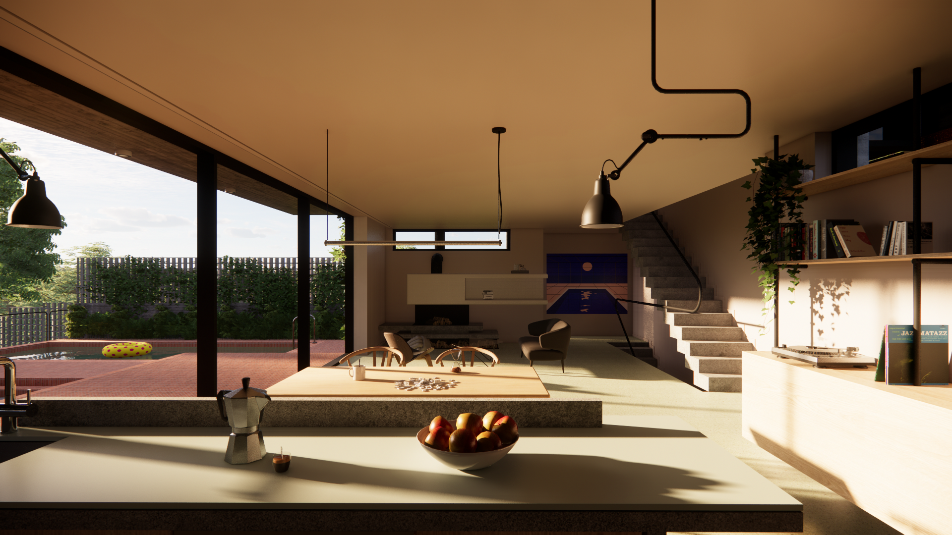 Interior spatial layout and natural lighting - Two of a Kind Dire Architects