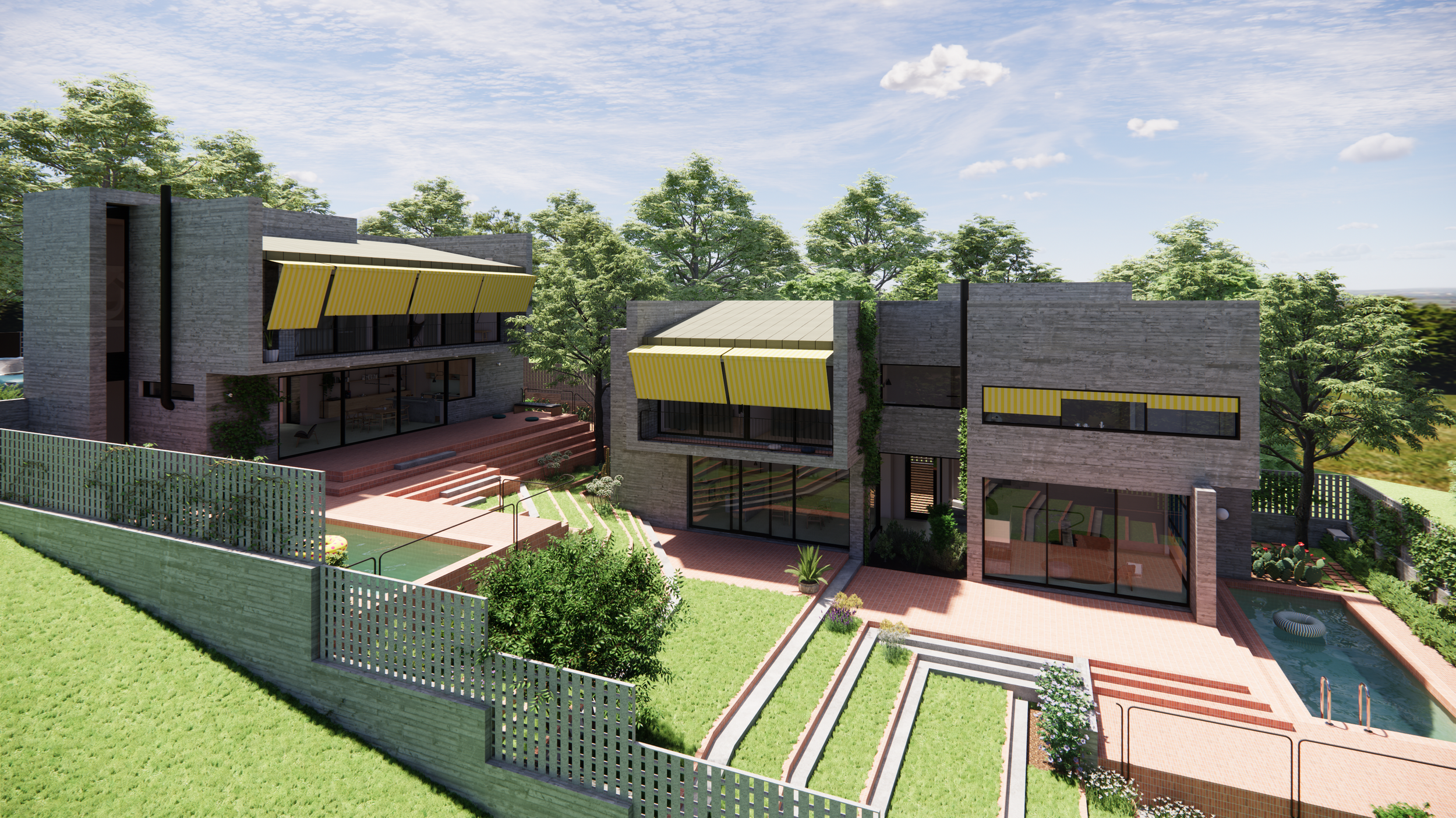 Green titanium zinc standing seam roof design on modern house – dire architects