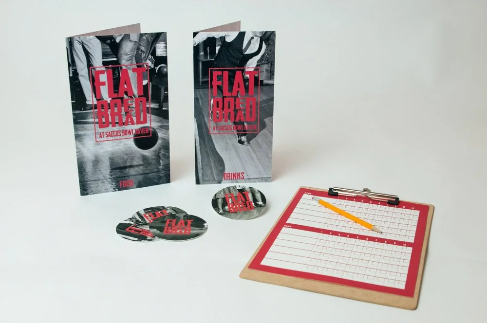 Menus with branding score cards and coasters