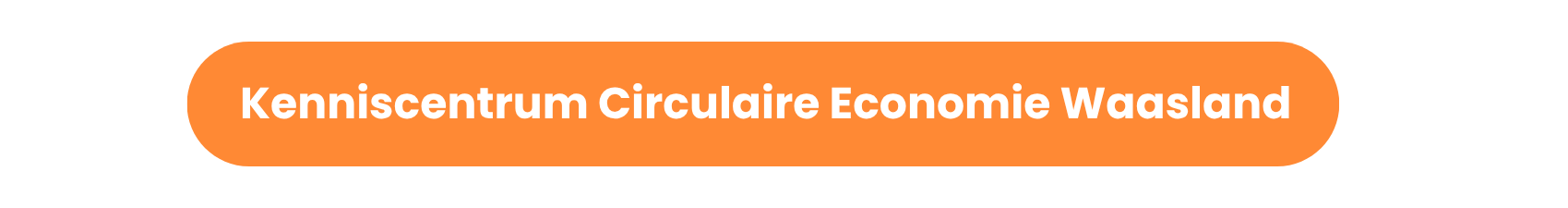 Logo met de tekst 'Kenniscentrum Circulaire Economie Waasland' op een oranje achtergrond.