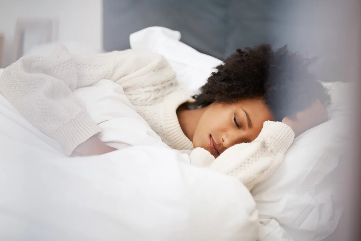 A beautiful woman sleeping.