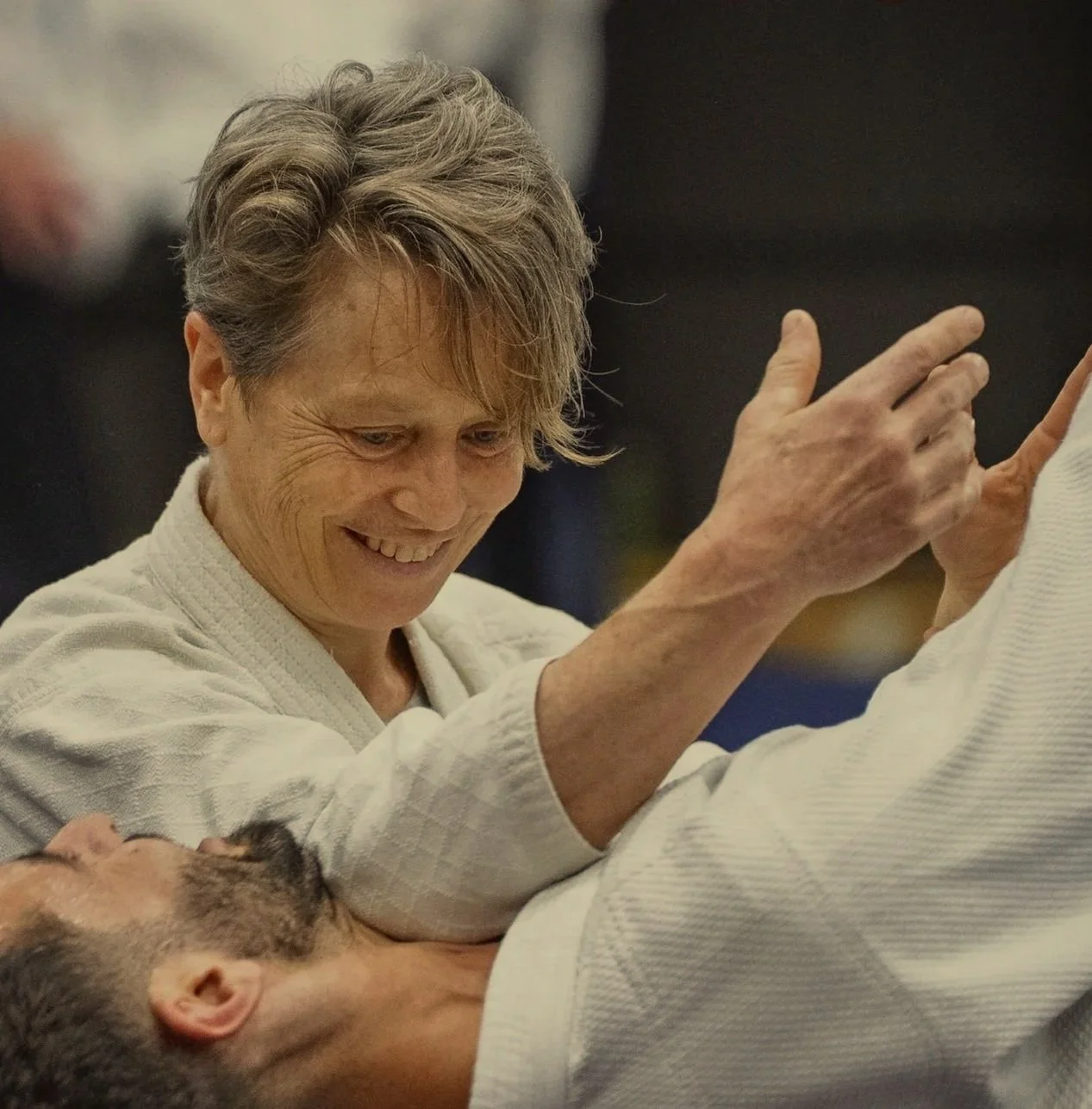 Image showing Roo Heins Sensei, using Aikido to throw a training partner