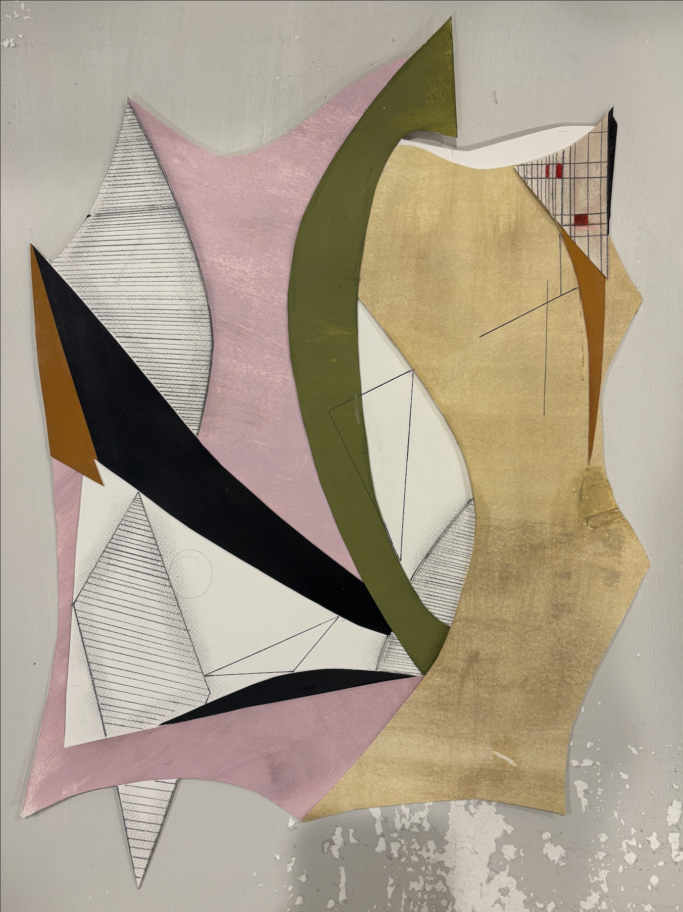 Untitled, mixed media on paper, 24 x 18, 2026