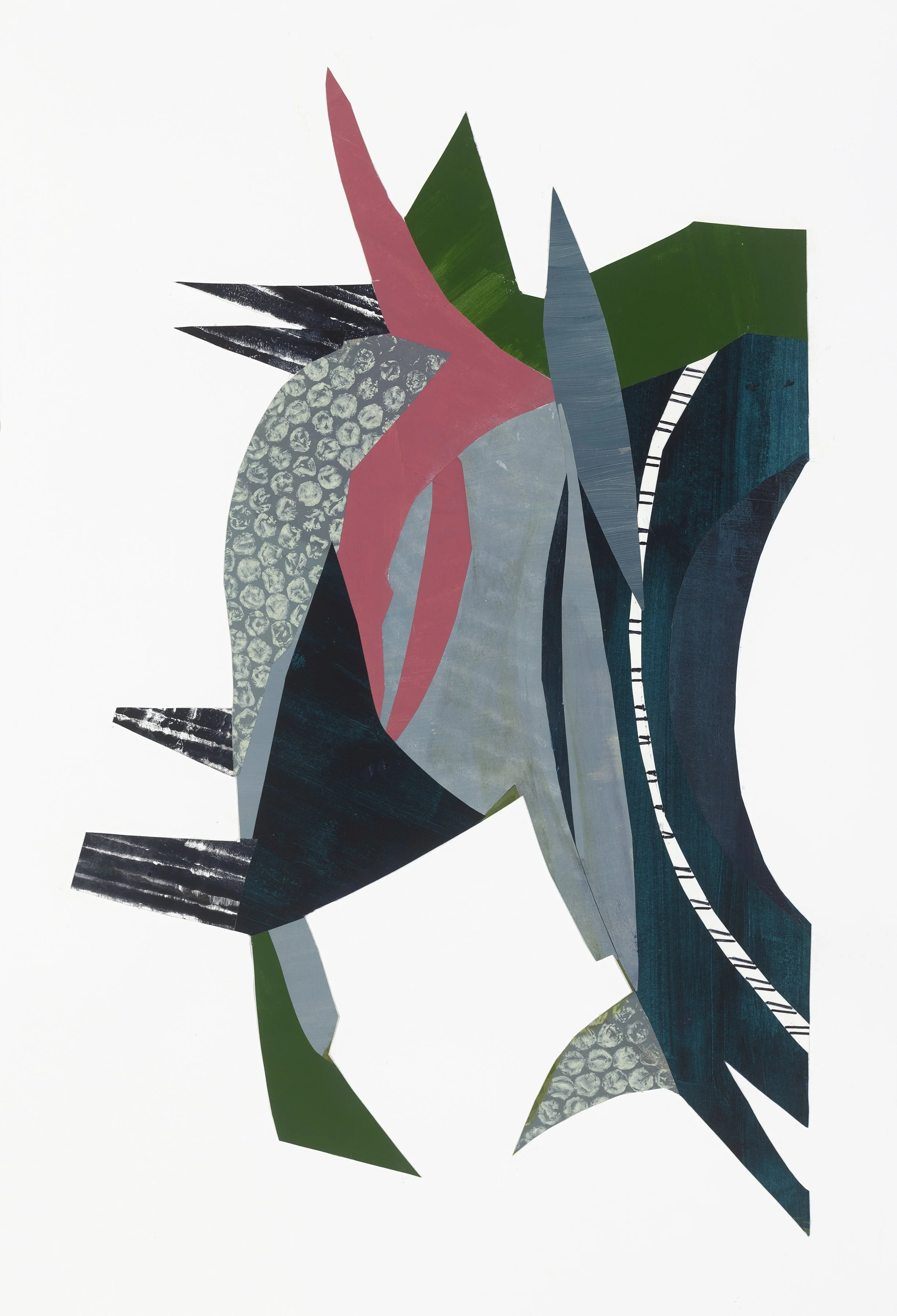 “Baraboo II,” mixed media on paper, 28” x 23” framed, 2024