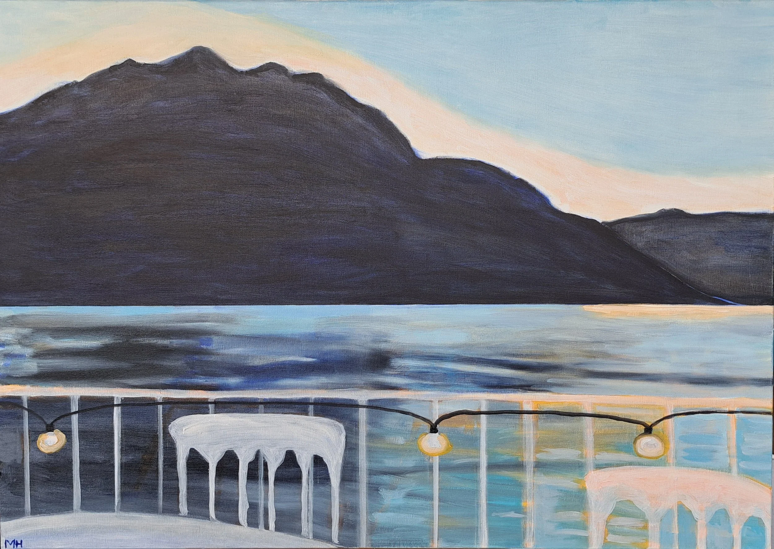 Het Comomeer - Olieverf op doek, 2026 - 60 x 80 cm - eigen bezit 