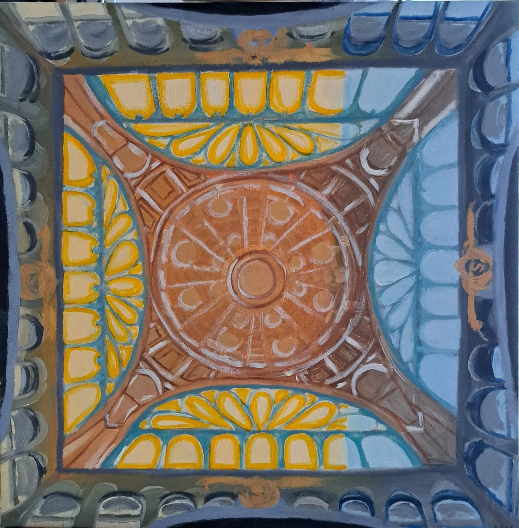 De koepel - Olieverf op doek, 2025 - 45 x 45 cm - 70 euro