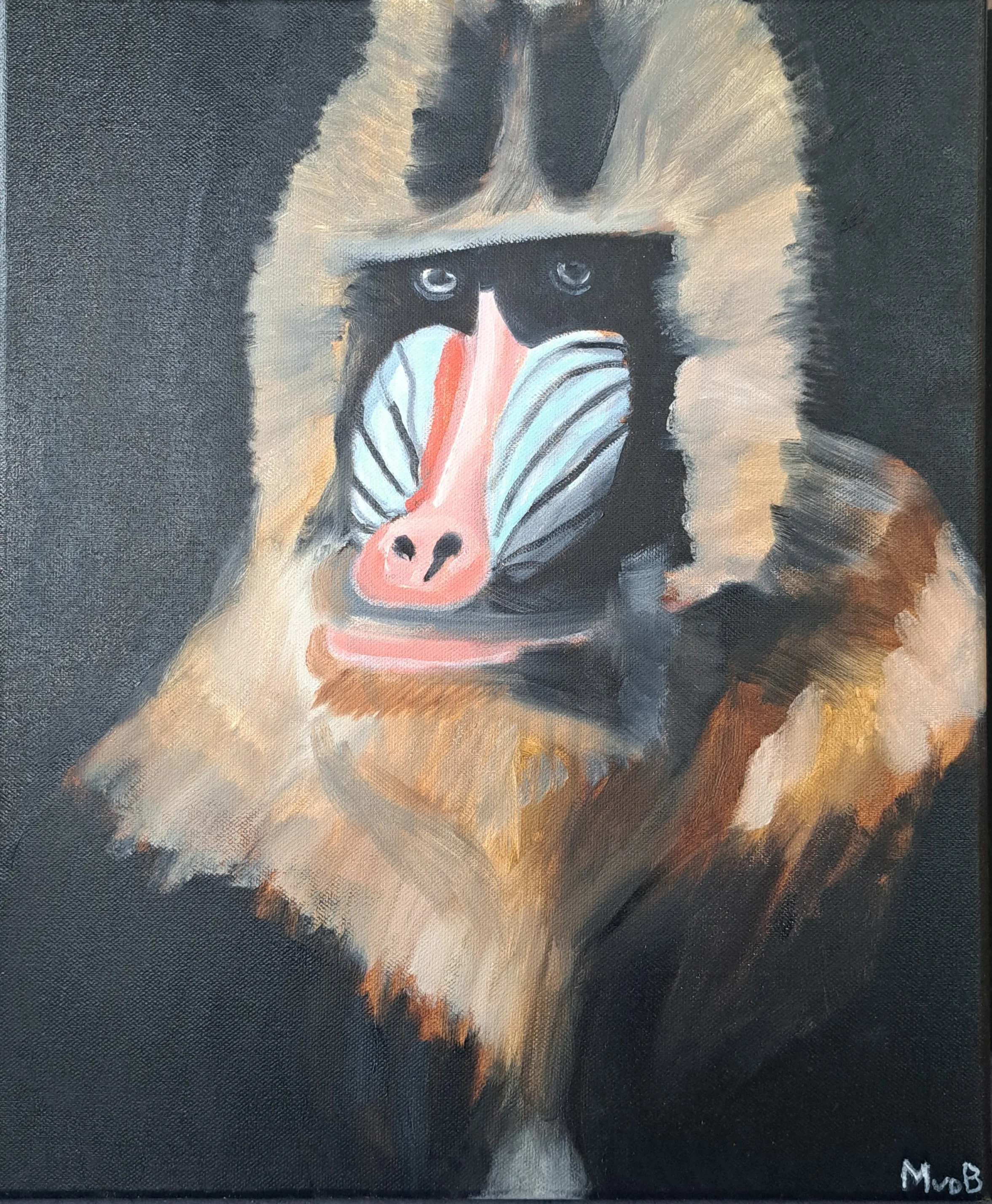 De Mandrill - Olieverf op doek, 2026 - 40 x 30 cm - eigen bezit 