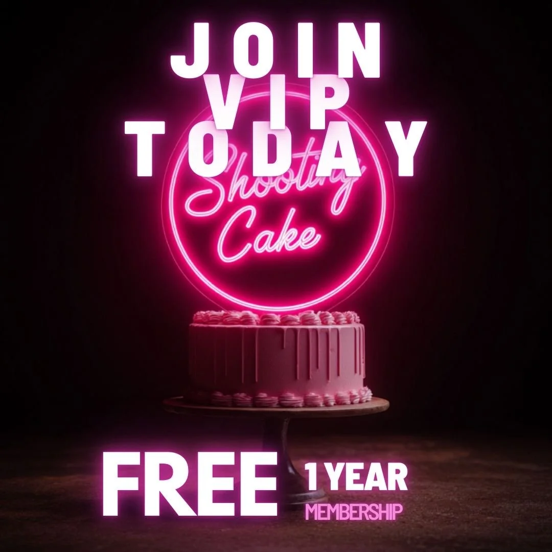 'Shooting Cake' and promotional text for free one-year membership for joining today.