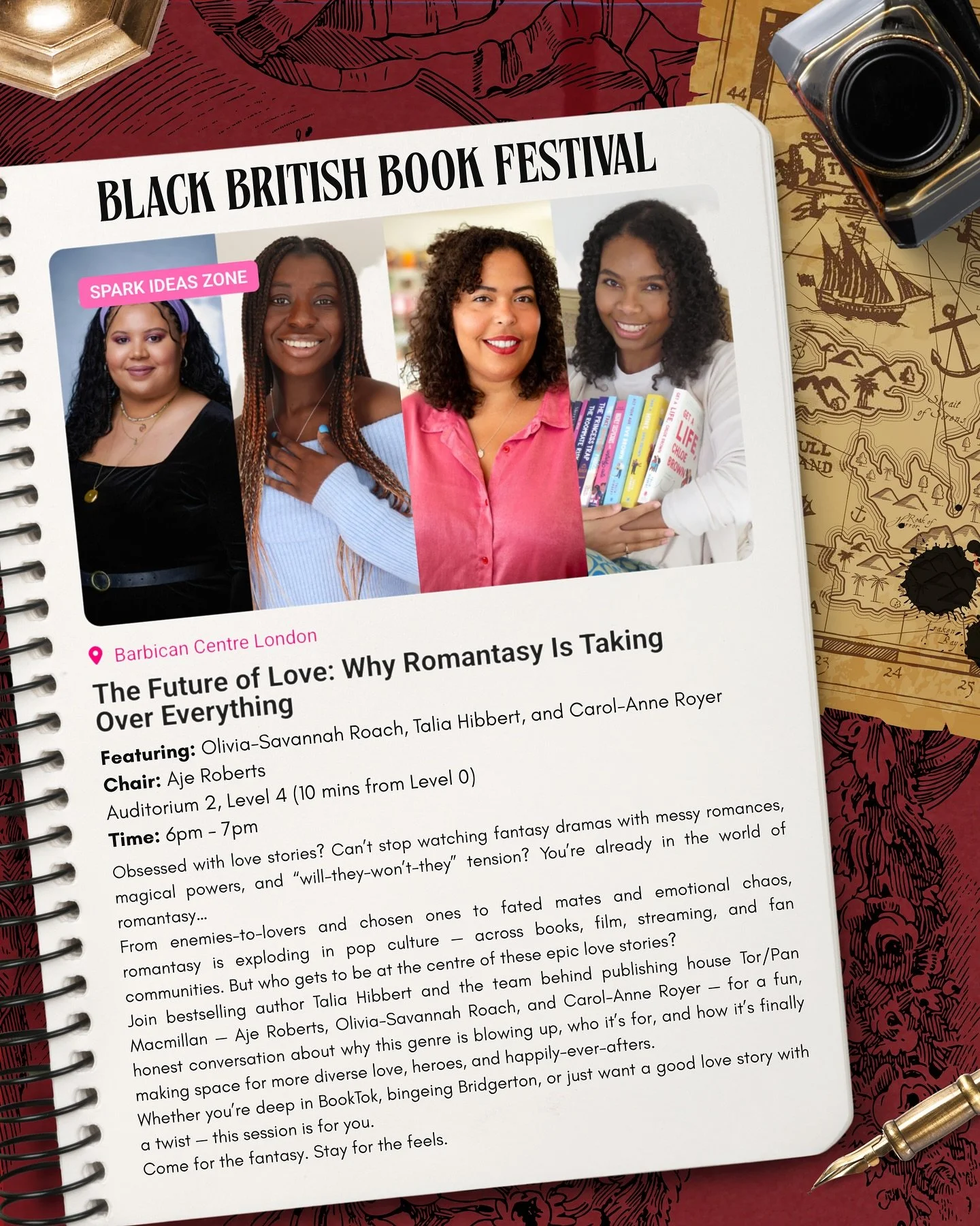 Just popping in with a little reminder that you can still buy tickets to our romantasy chat! 

I&rsquo;ll be in conversation with these amazing women at the Black British Book Festival. Join us as we talk about all things romantasy. 

🗓️ Join us on 
