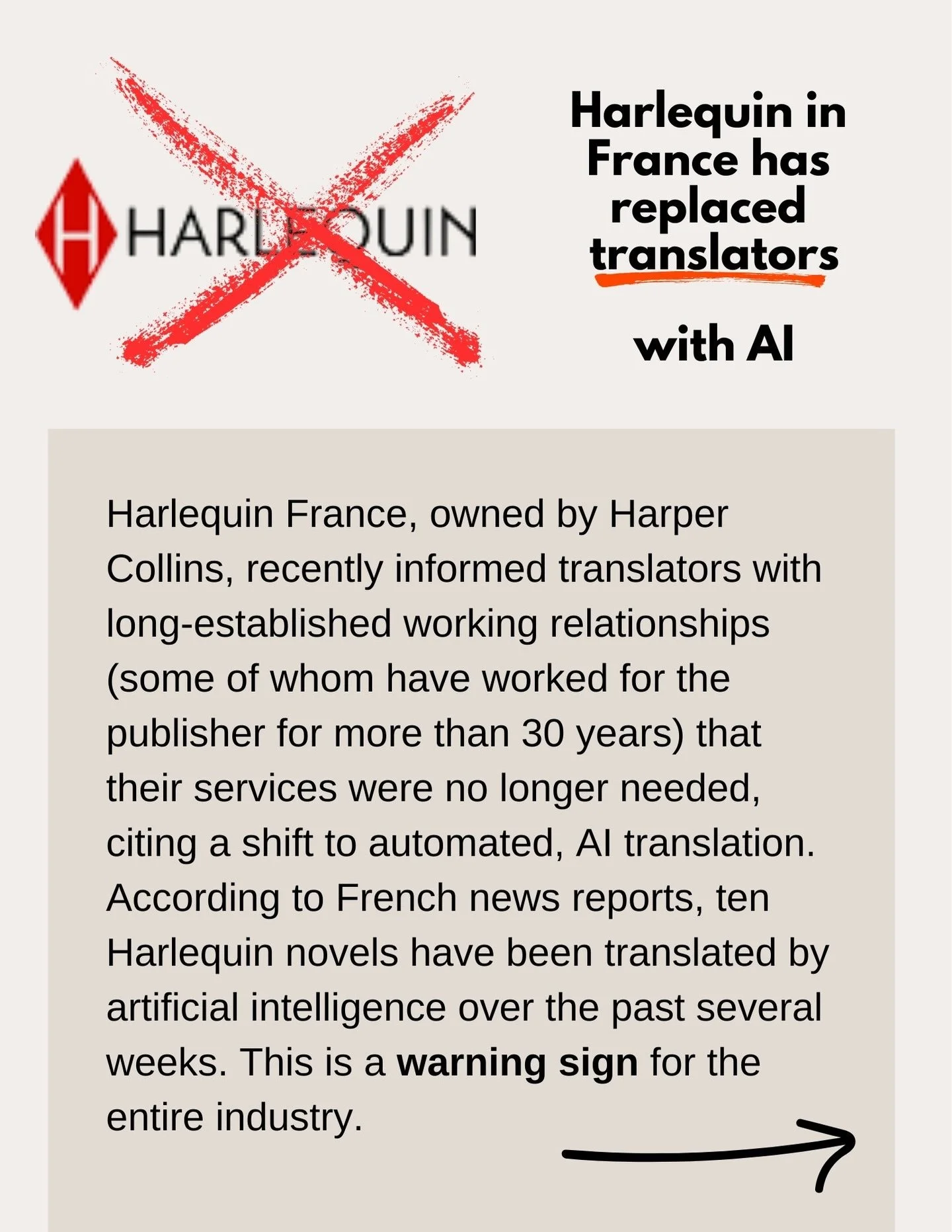 Reposting from @authortiffanymcdaniel 

Harlequin France @harlequinbooks , owned by Harper Collins @harpercollins @harpercollinsfrance , recently informed translators with long-established working relationships (some of whom have worked for the publi